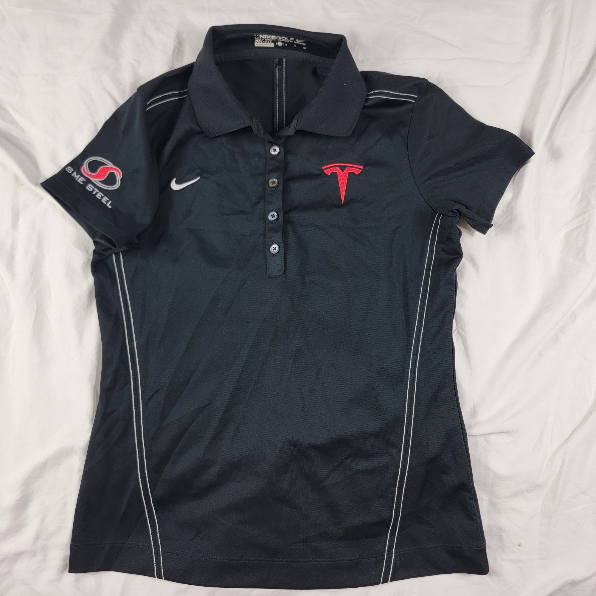 Nike Nike Golf Dri Tesla Womens Small Black Polo Shirt Casual Wor Size S / US 4 / IT 40 - 1 Thumbnail