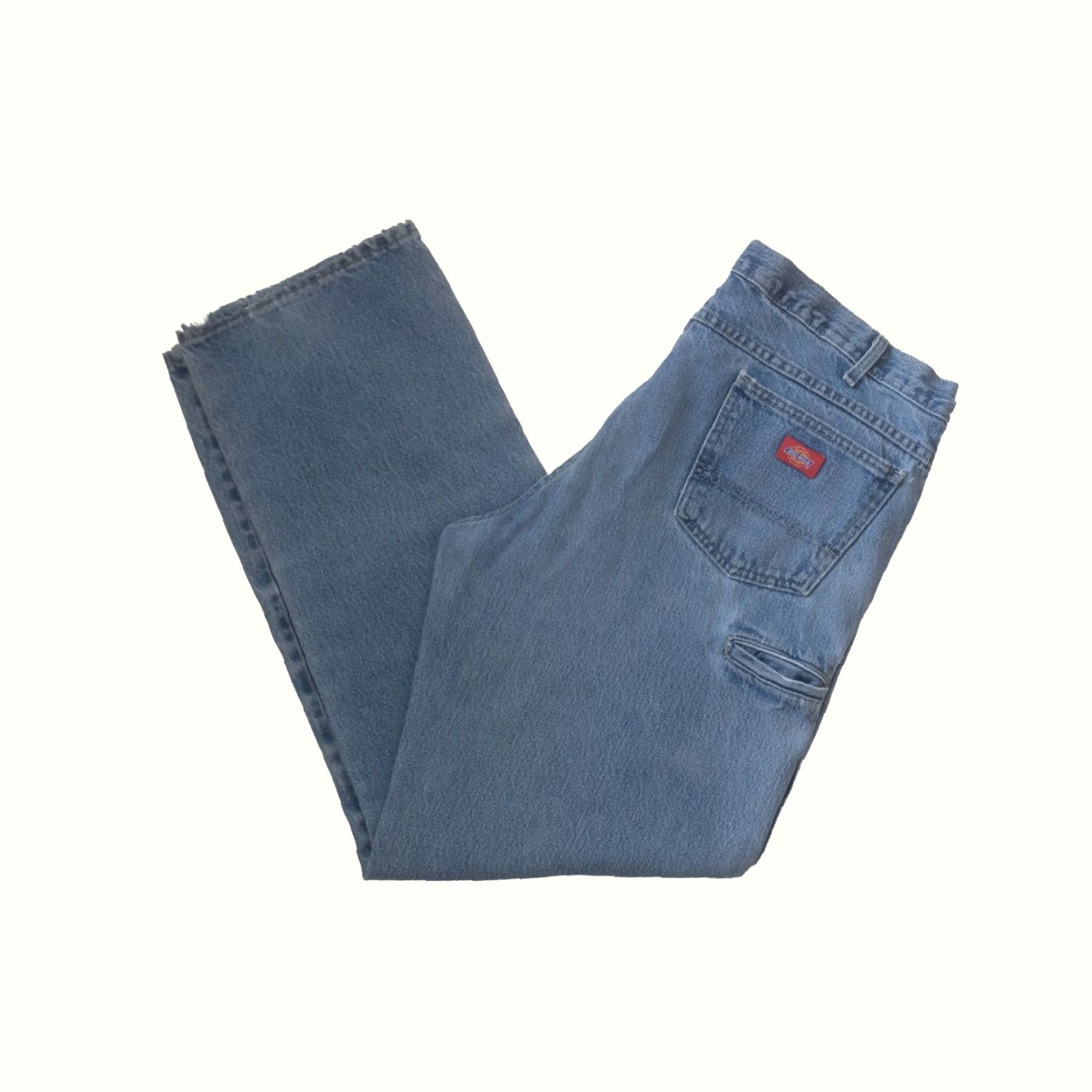 Dickies DICKIES Jeans 38x34 Blue DISTRESSED 5-Pocket Workwear 90s VTG Y2K 100% Cotton Denim Straight Relaxed Mens Regular Jeans Size US 38 / EU 54 - 2 Thumbnail