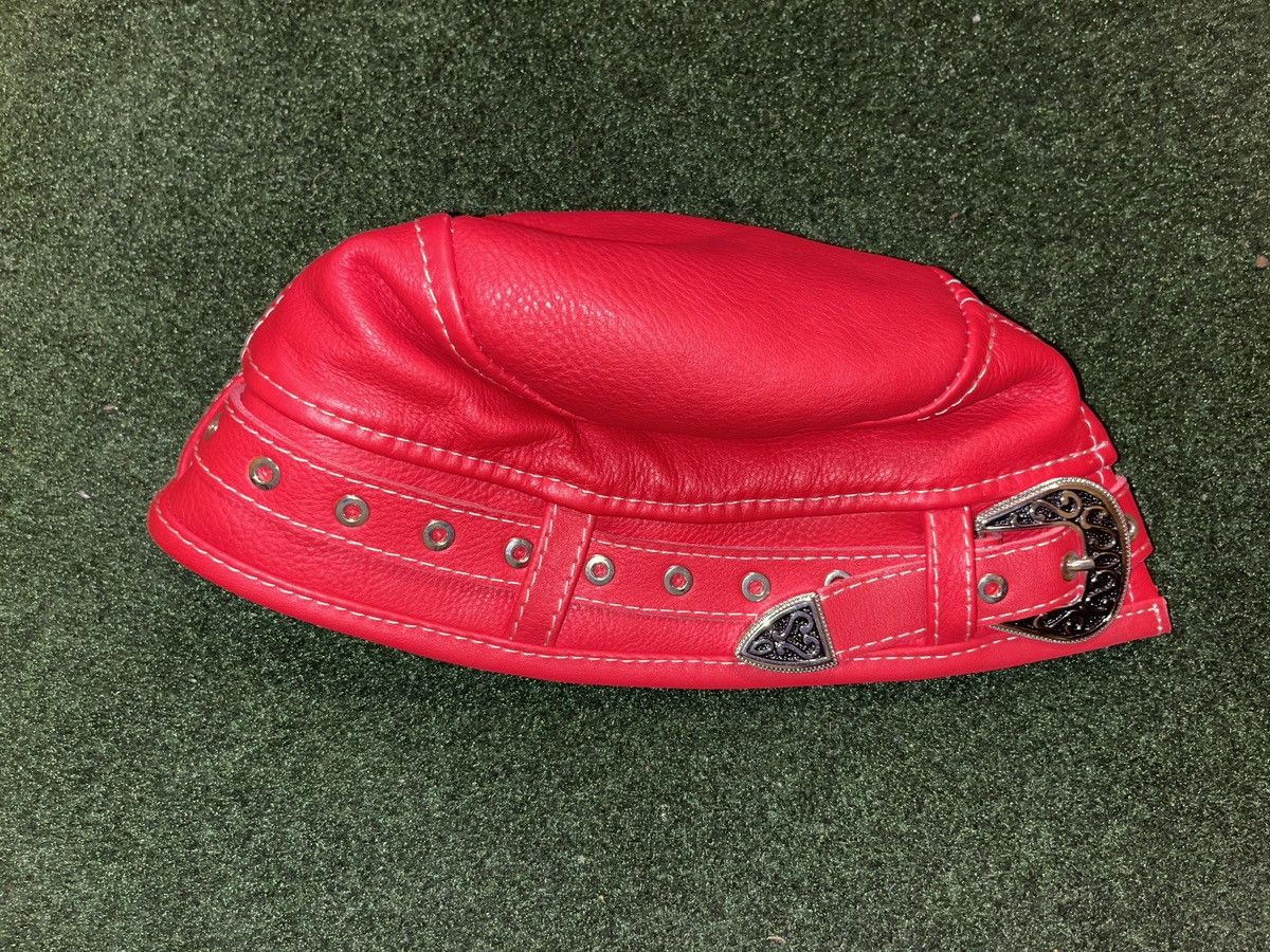 Designer 730 Los Angeles LA Leather Red Bucket Hat size L Size ONE SIZE - 6 Thumbnail