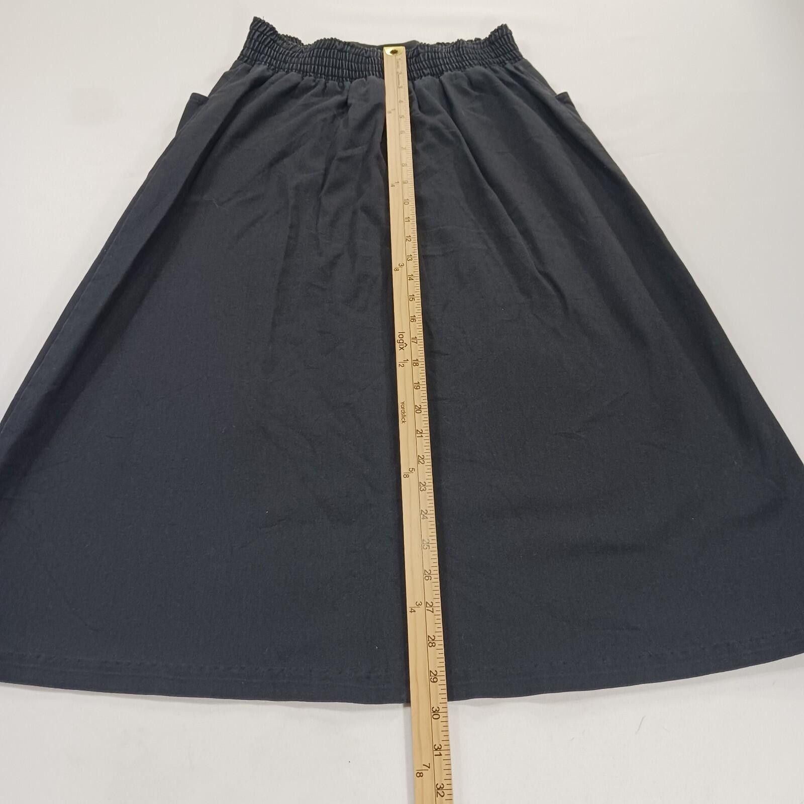 Other Vintage Anthony Collection Women BLK Elastic Waist Skirt 12 Size 34" / US 12 / IT 48 - 5 Thumbnail