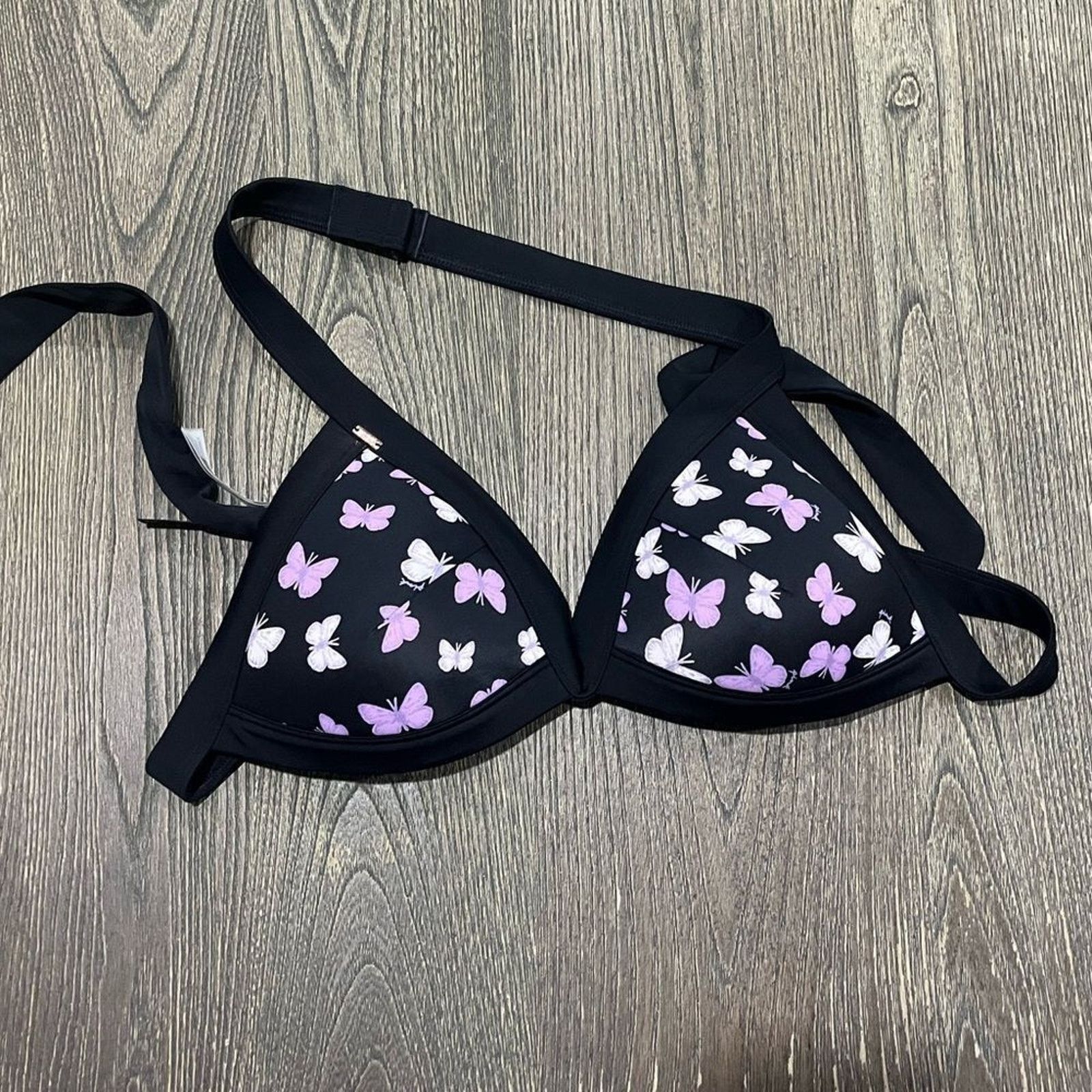 Vintage NWOT PINK Victoria’s Secret Triangle Bikini Top Push Up L Size ONE SIZE - 1 Thumbnail