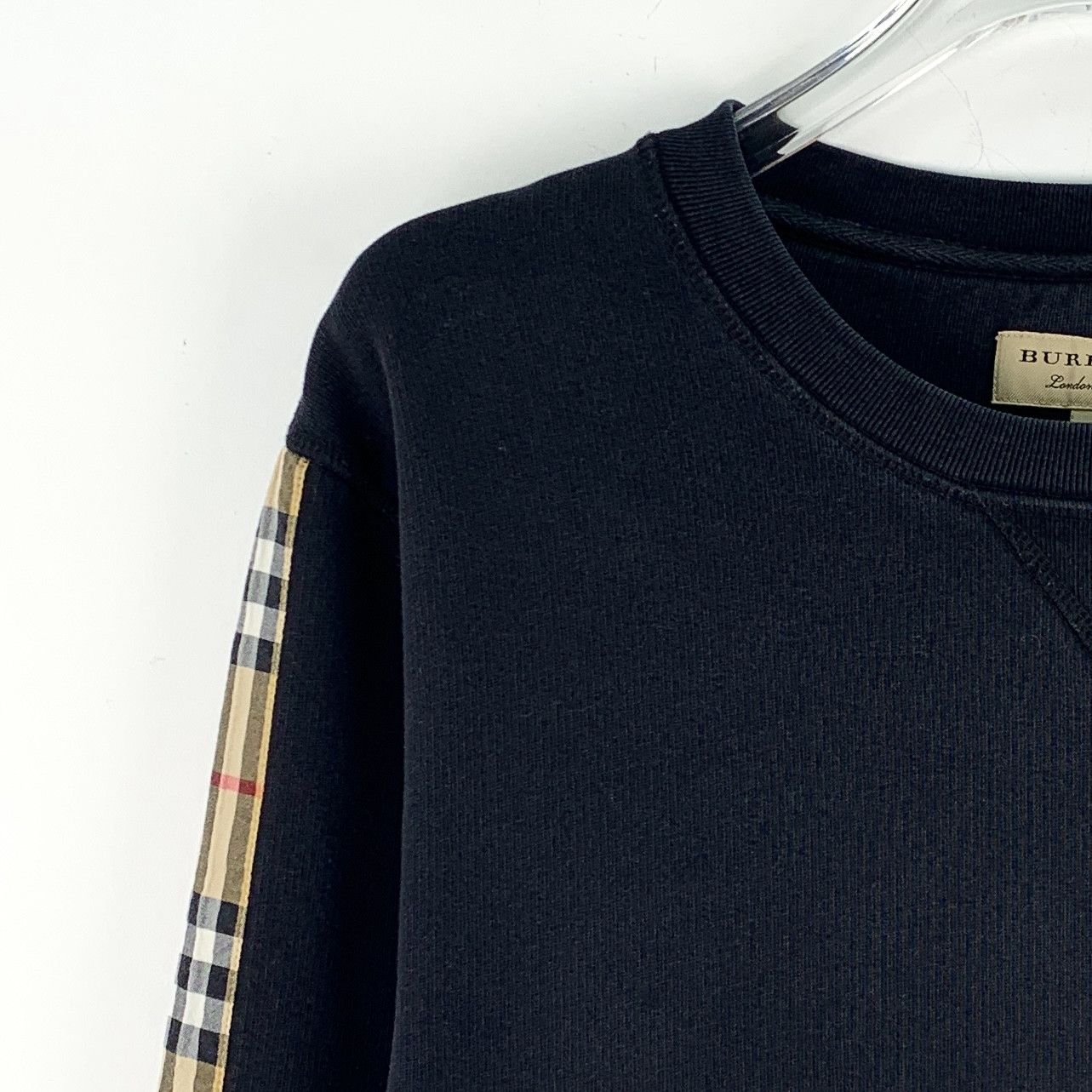 Burberry Burberry Check Panel Sweatshirt Black (S) Size US S / EU 44-46 / 1 - 3 Thumbnail