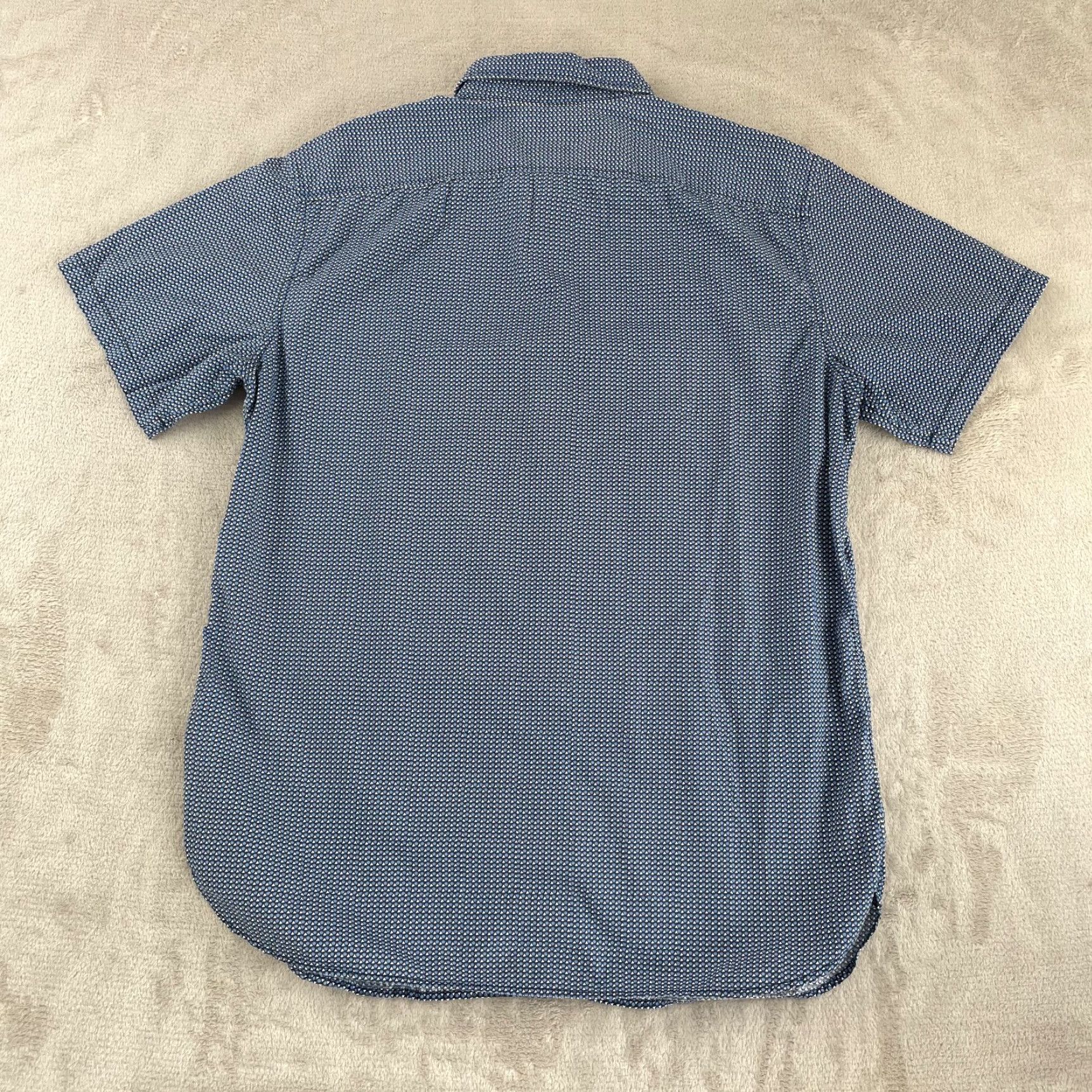 Banana Republic Banana Republic Shirt Men Medium Blue Geometric Camden Fit Short Sleeve Size US M / EU 48-50 / 2 - 6 Thumbnail