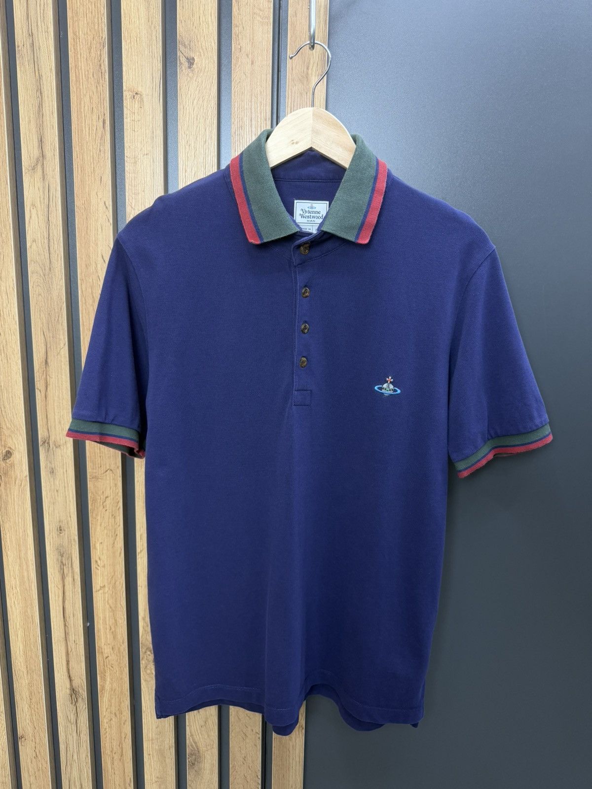 Vivienne Westwood Man Orb Logo Polo Shirt Navy Size L