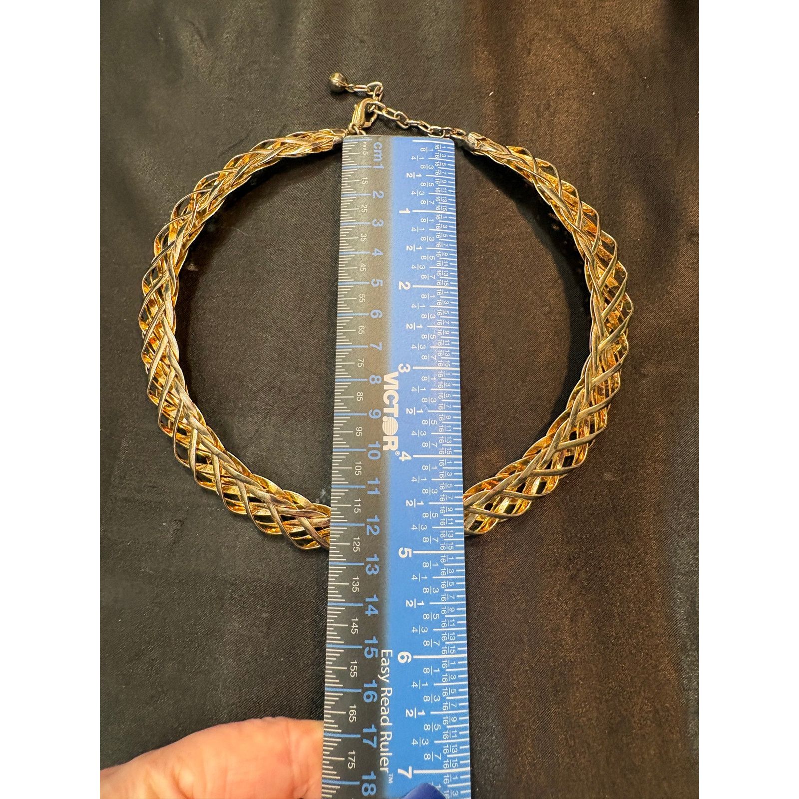 Other Vintage Two Tone Braided Chain Collar Necklace 55g Size ONE SIZE - 5 Thumbnail
