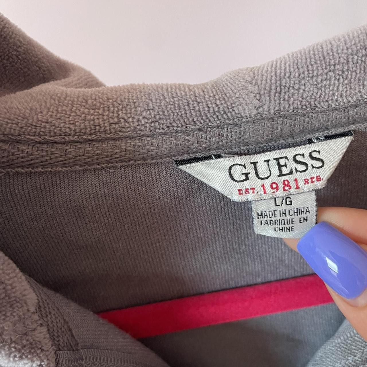 Guess Grey Guess Velvet Bling Hoodie Size L / US 10 / IT 46 - 4 Thumbnail