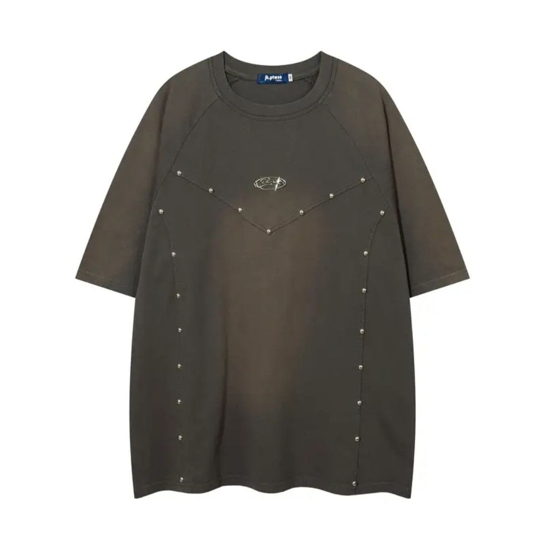 Japanese Brand × Vintage Oversized Rivet Lining Stitches Sand Wash Tee Size US M / EU 48-50 / 2 - 1 Thumbnail