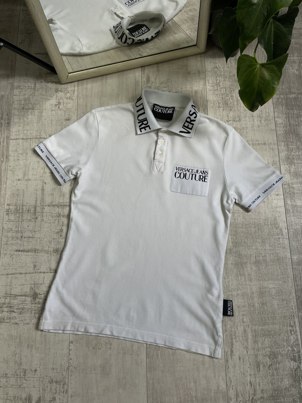 Versace Versace Jeans Couture White Polo T-Shirt Luxury RARE Size US XS / EU 42 / 0 - 1 Thumbnail
