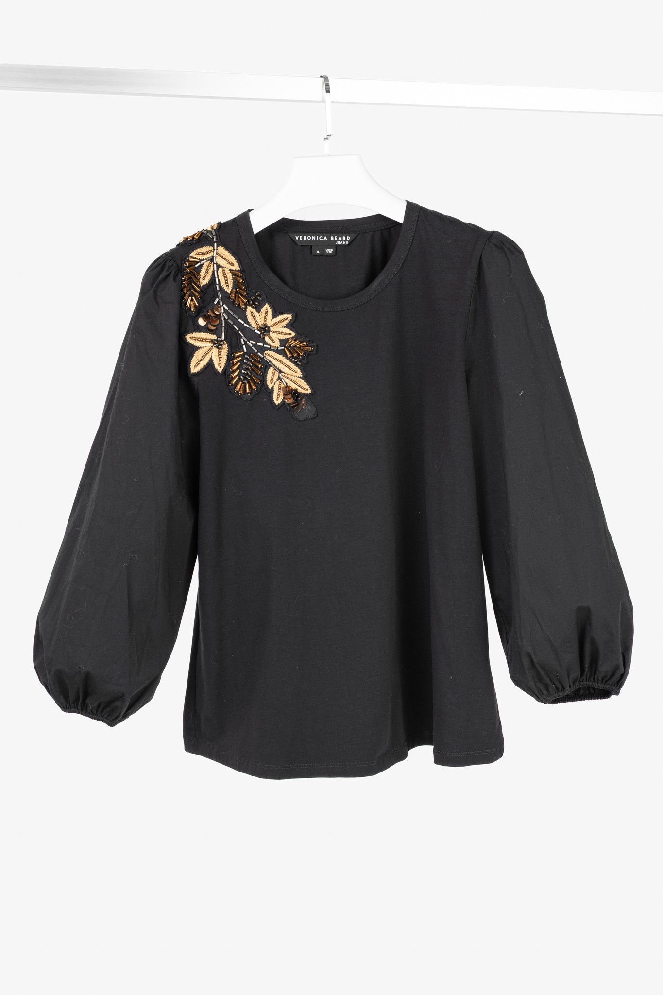 Veronica Beard Veronica Beard Jeans Franchi Embroidered Puff-Sleeve Top Size XL / US 12-14 / IT 48-50 - 1 Thumbnail