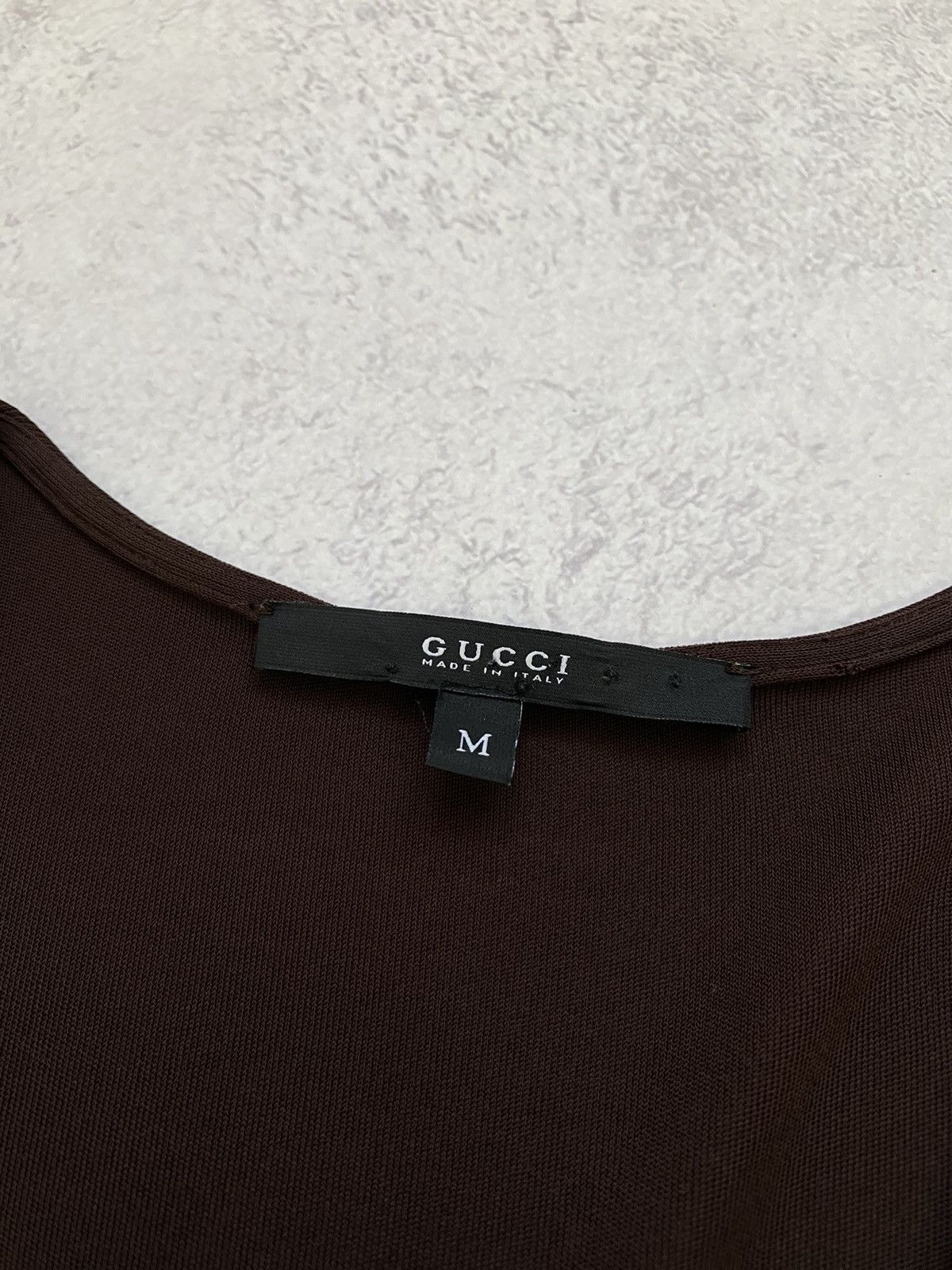 Gucci Gucci Womens Chocolate Brown V Neck Knee Length Dress Size M Size M / US 6-8 / IT 42-44 - 17 Thumbnail