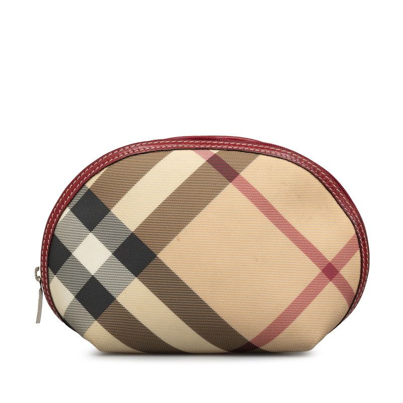 Burberry Burberry Burberry Nova Check PVC Cosmetic Pouch Canvas Vanity Bag in Very Good Condition Size ONE SIZE - 1 Thumbnail