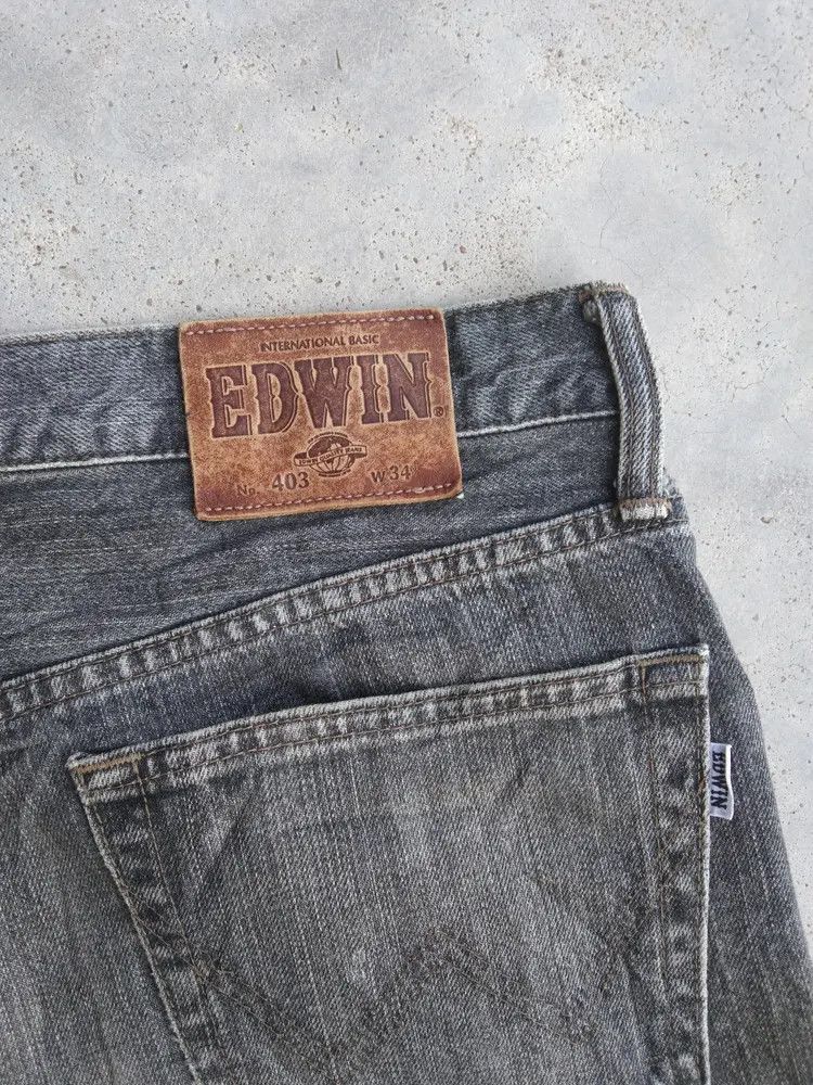 Japanese Brand Vintage Edwin Distressed Jeans 34x30 Size US 34 / EU 50 - 5 Thumbnail