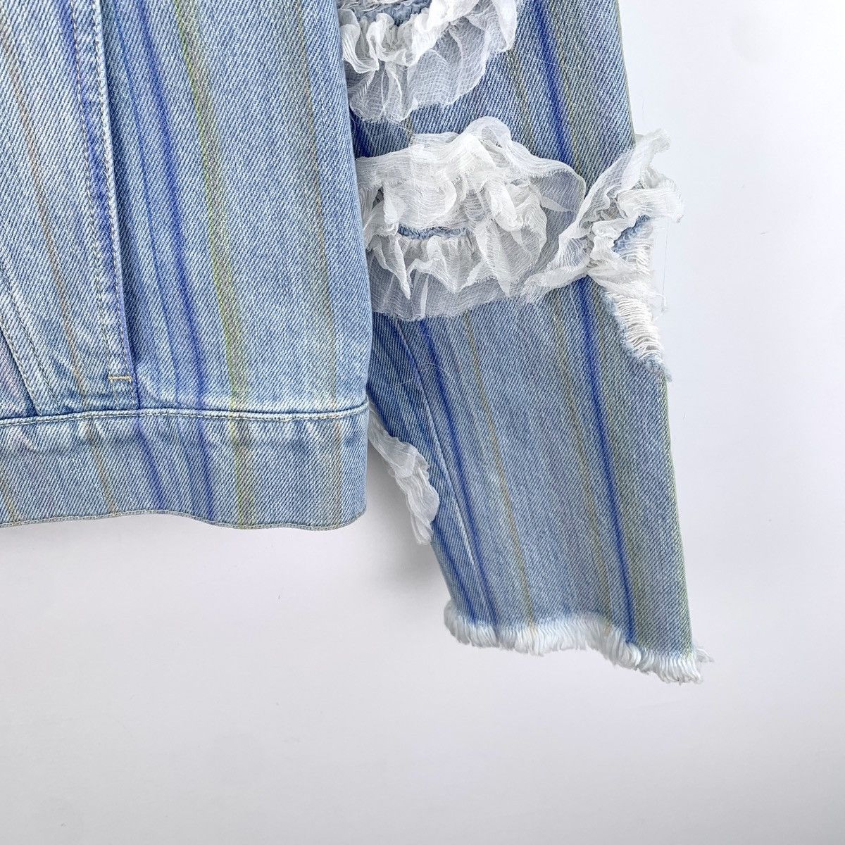 Chanel Chanel Waterfall Blue Lace Camellia Cotton Denim Jacket Size XS / US 0-2 / IT 36-38 - 5 Thumbnail