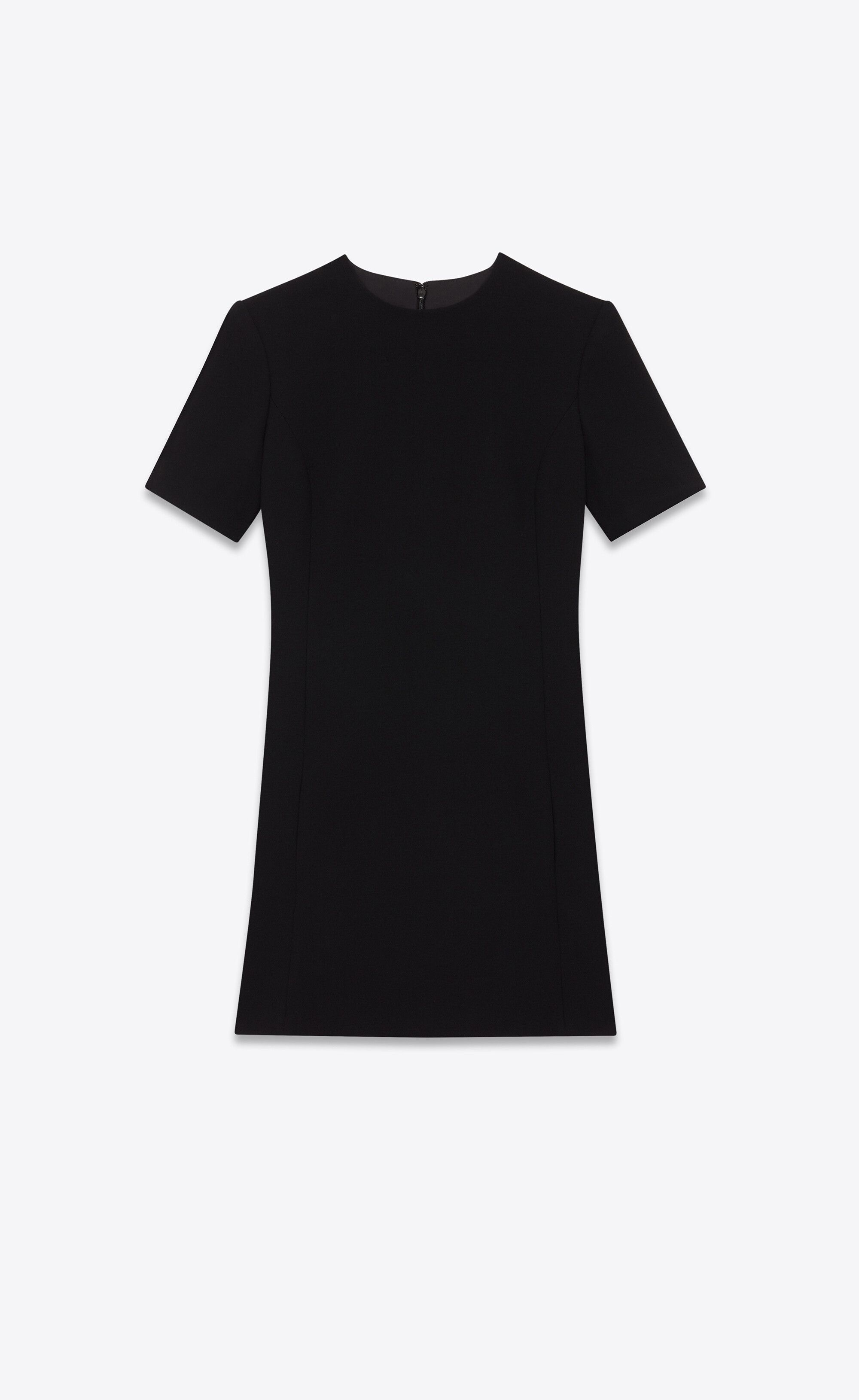 Saint Laurent Paris o1s1wg110625 582689 Dress in Double Sablé in Black Size S / US 4 / IT 40 - 1 Thumbnail