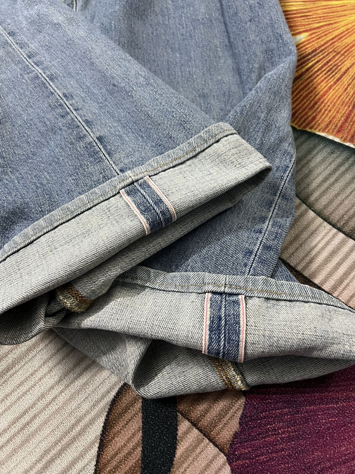 Edwin × Japanese Brand × Vintage EDWIN 505 FADED SELVEDGE DISTRESSED JEANS Size US 30 / EU 46 - 9 Thumbnail