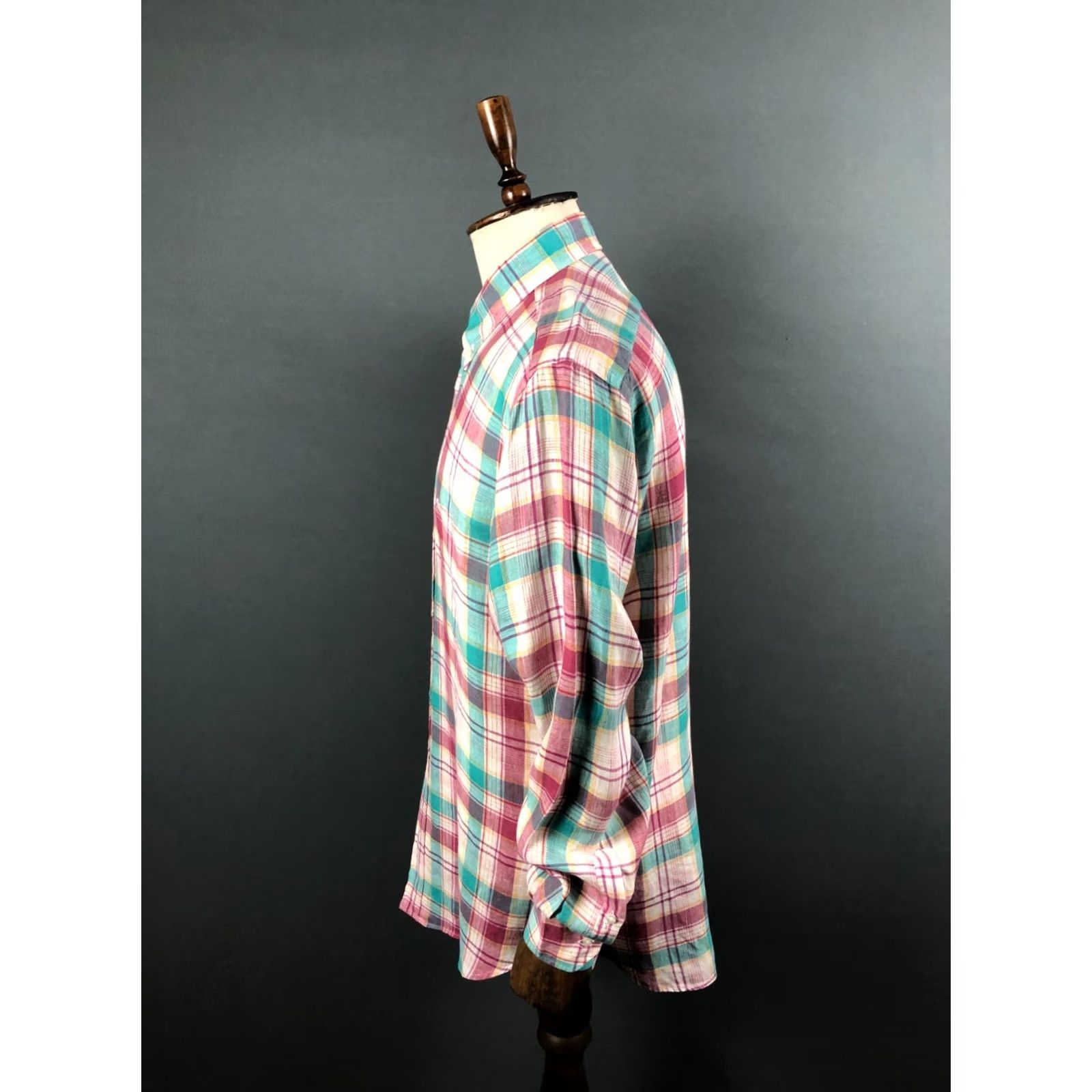 Etro ETRO Men's Long Sleeve Shirt Multicolor Linen Check Size 44 Casual Button-Up Size US XXL / EU 58 / 5 - 2 Thumbnail