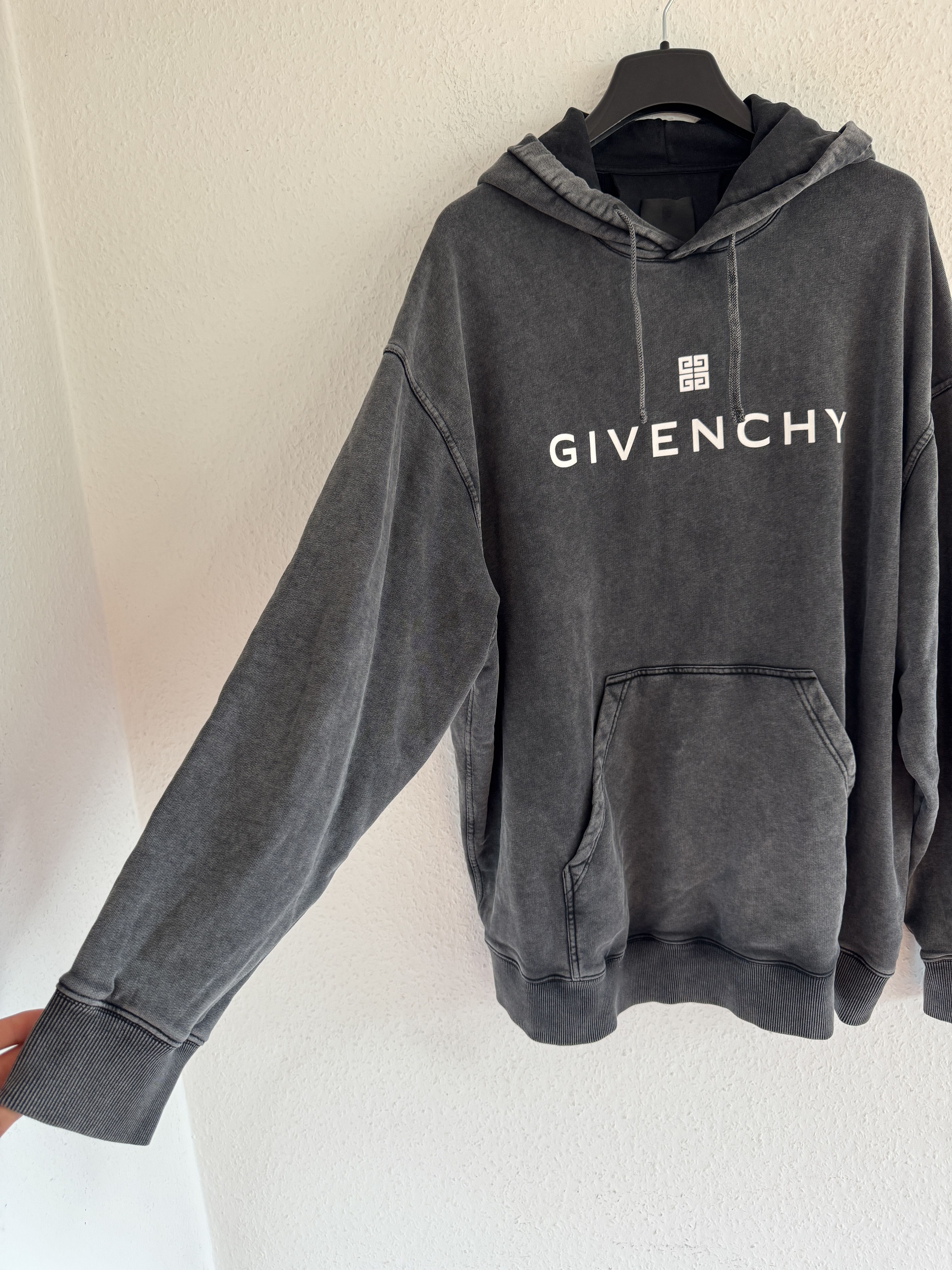 Givenchy SAMPLE Oversized washed black logo hoodie Size US XL / EU 56 / 4 - 3 Thumbnail