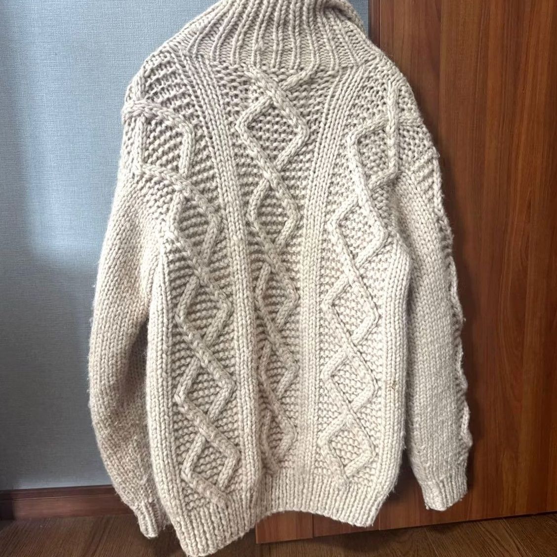 Vintage Kanata Cowichan Wool Cardigan M Size Beige Cable Knit Sweater Size US M / EU 48-50 / 2 - 4 Thumbnail