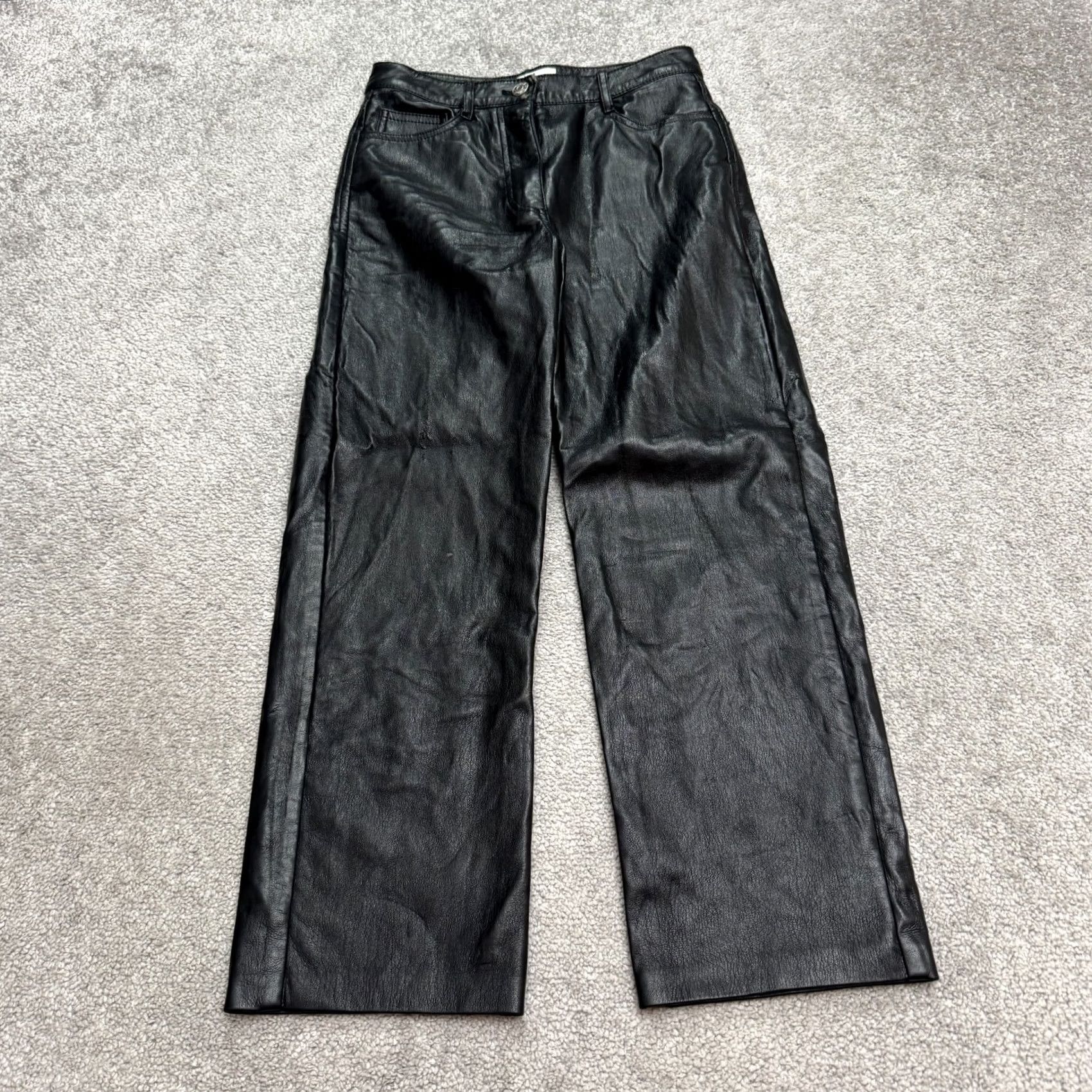 Vintage VINTAGE Wilfred Command Faux Vegan Leather Ankle Pants Womens 0 Black High Rise Straight Pants Mens? Size 25" / US 0 / IT 36 - 2 Thumbnail