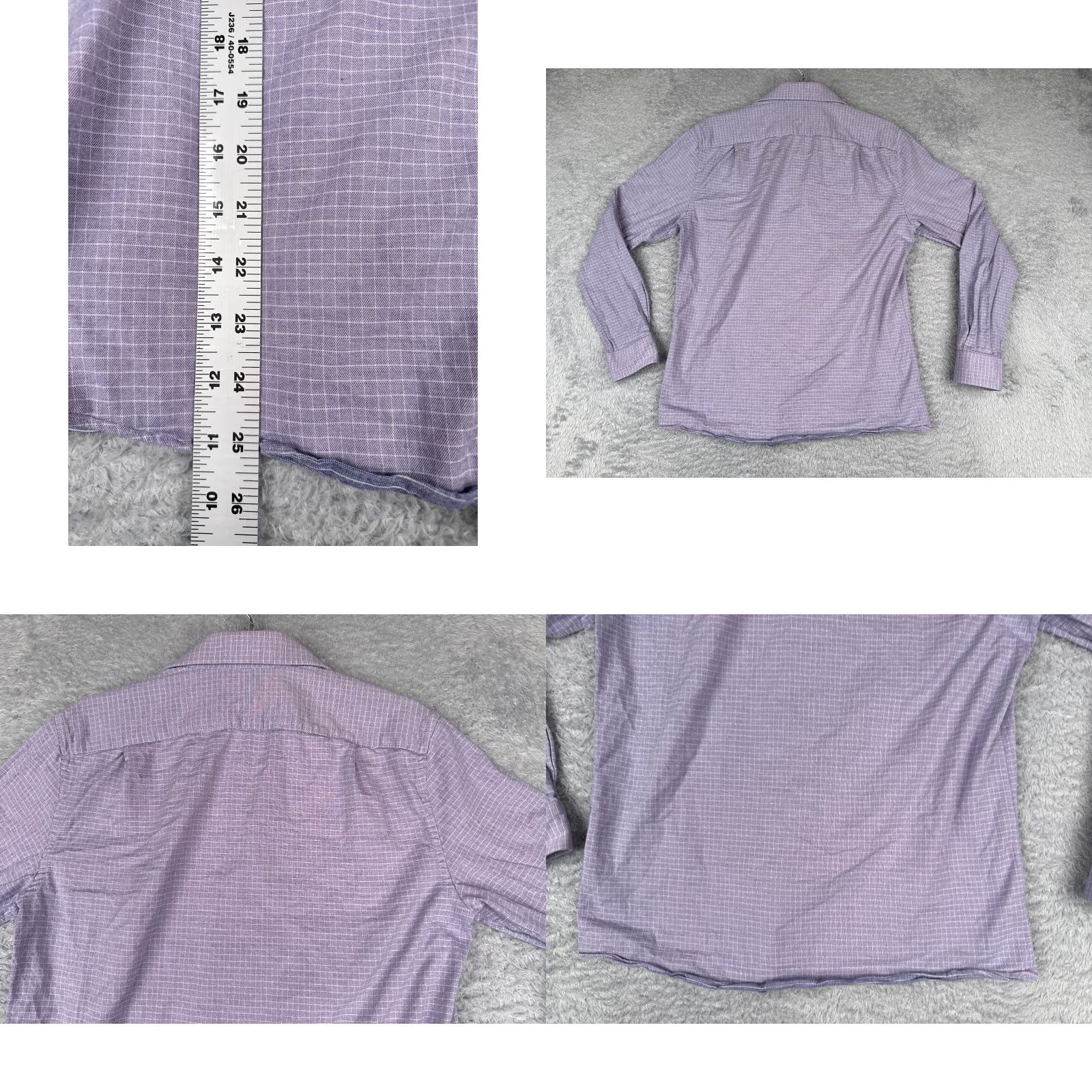 Tommy Hilfiger Tommy Hilfiger Shirt Men 15.5 Purple Plaid Button Cotton Long Sleeve Slim Fit | Button-Up | Classic Casual Wear Size US M / EU 48-50 / 2 - 9 Thumbnail