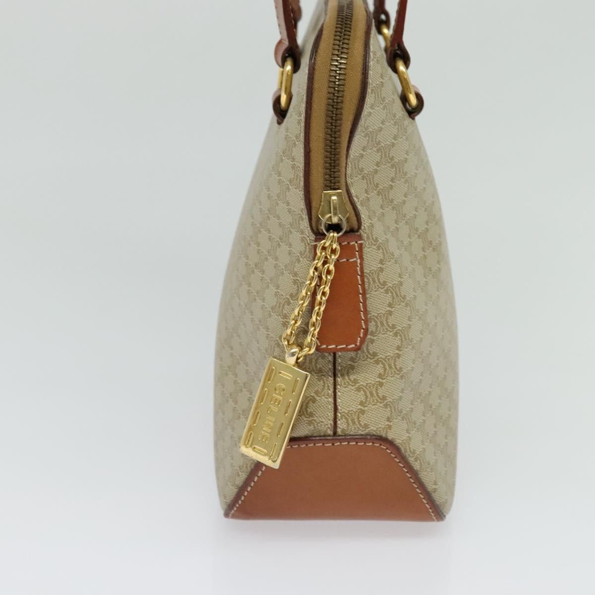 Celine CELINE Macadam Canvas Hand Bag Pvc Beige Gold Size ONE SIZE - 4 Thumbnail