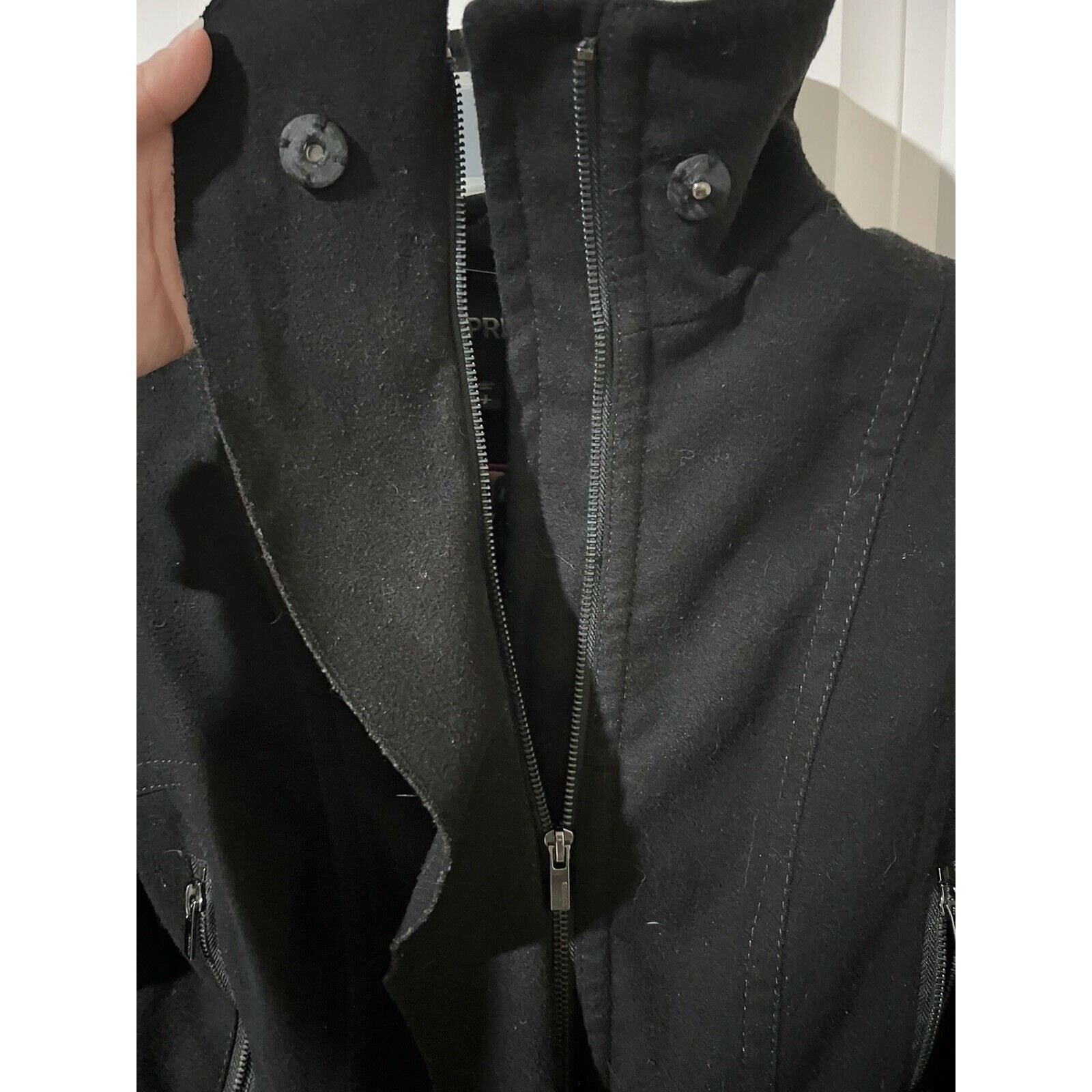 Express Express black suede moto jacket winter snow coat full zip Size S / US 4 / IT 40 - 6 Thumbnail