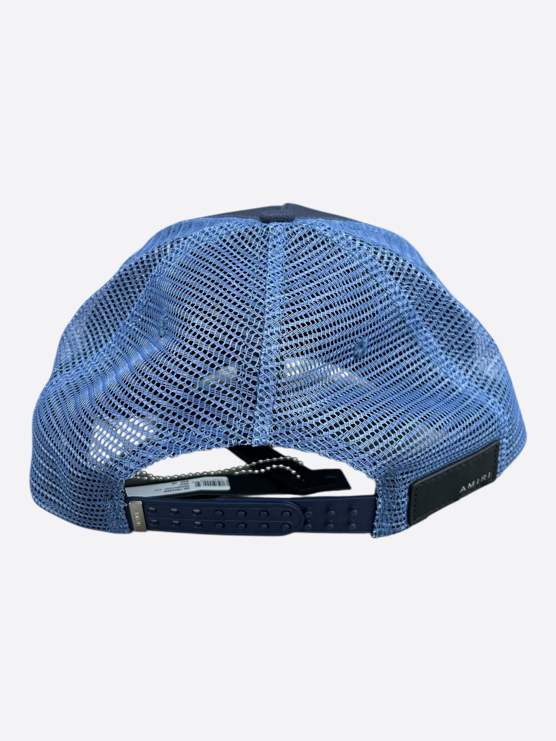 Amiri Amiri Navy & White MA Logo Trucker Hat Size ONE SIZE - 3 Thumbnail