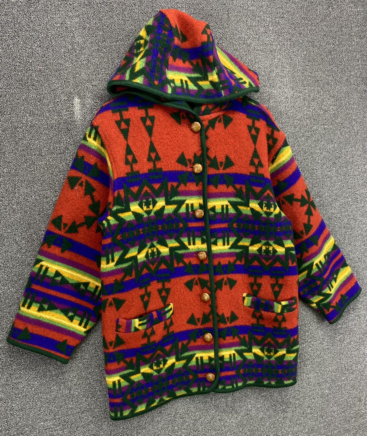 Vintage Vintage Japanese Navajo x Native Hoodie Wool Jacket Size US M / EU 48-50 / 2 - 2 Thumbnail