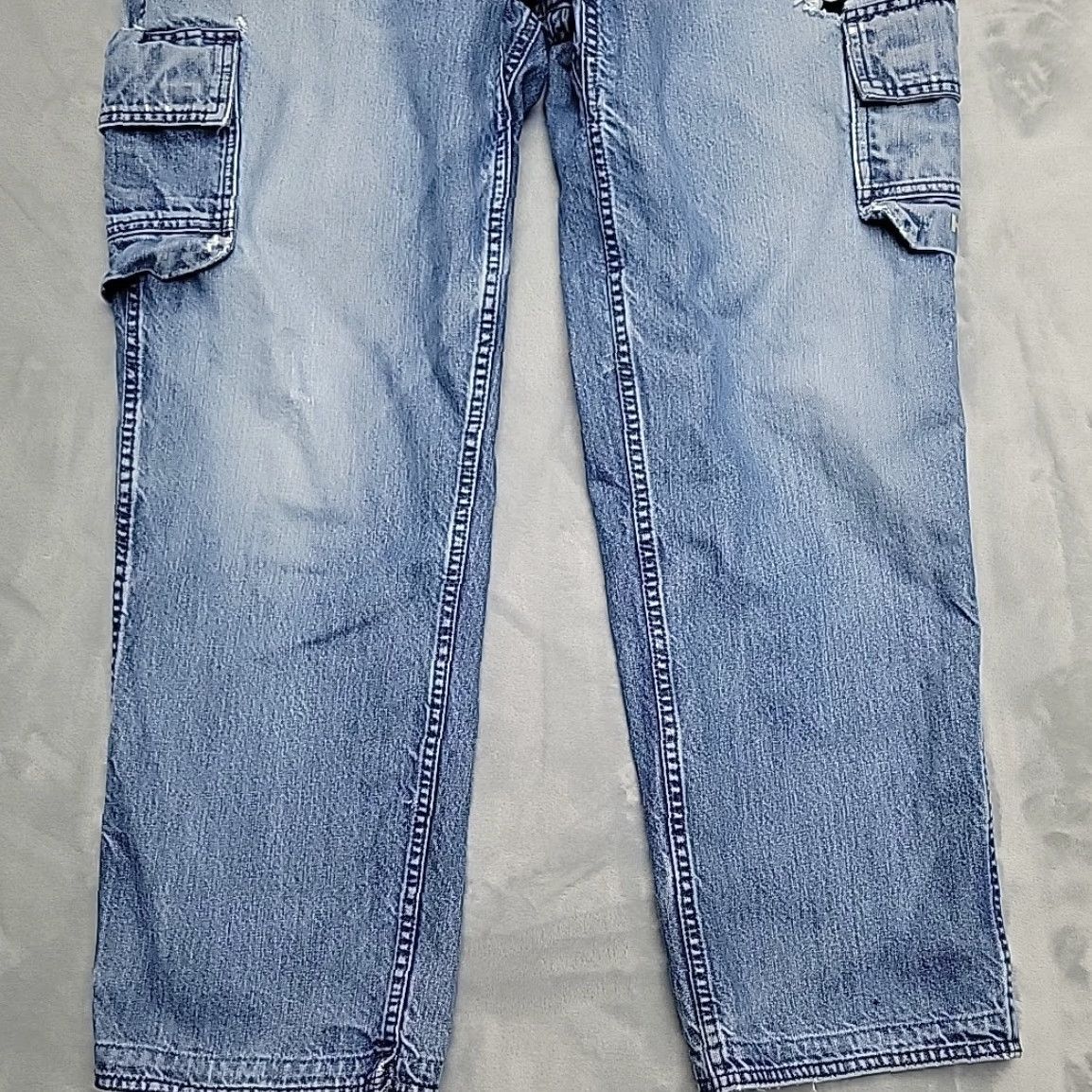 Helly Hansen Helly Hansen Jeans Mens 40 x 32 Faded Blue Denim Cargo Relaxed Fit Work Workwear Jeans Mens 40 Blue Size US 40 / EU 56 - 2 Thumbnail