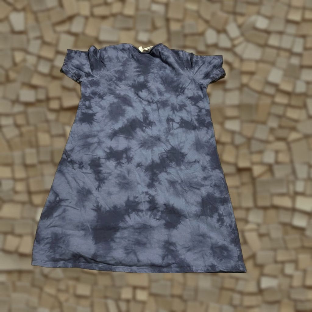 Vintage D & Co. Shirt Dress Women Medium Petite Blue Tie-Dye Casual Knee Length 90s? (no decade given) Size M / US 6-8 / IT 42-44 - 1 Thumbnail