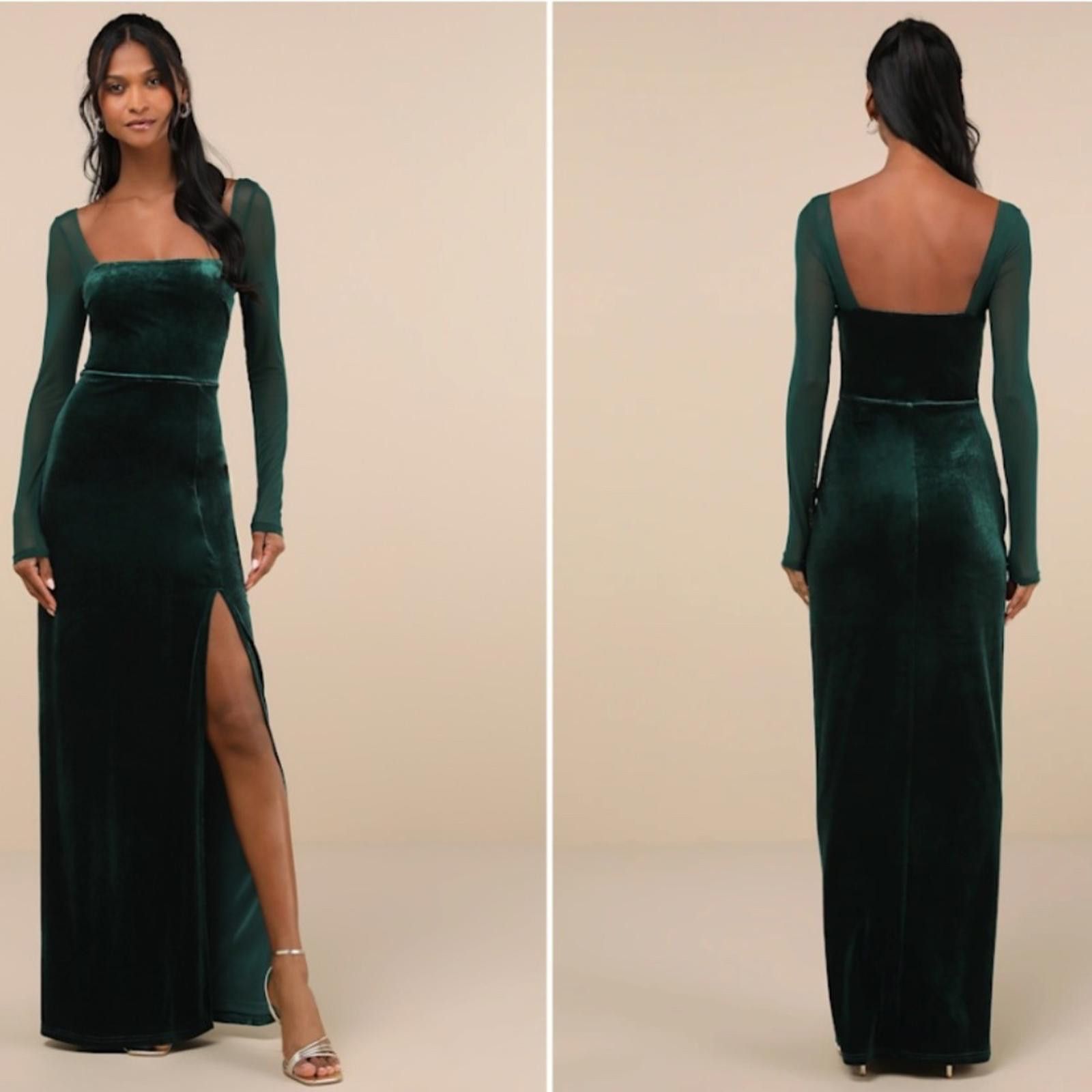 Lulus LULU's Prom Wedding Sexy Romantic Elegant Velvet Maxi Dress Size XS / US 0-2 / IT 36-38 - 4 Thumbnail
