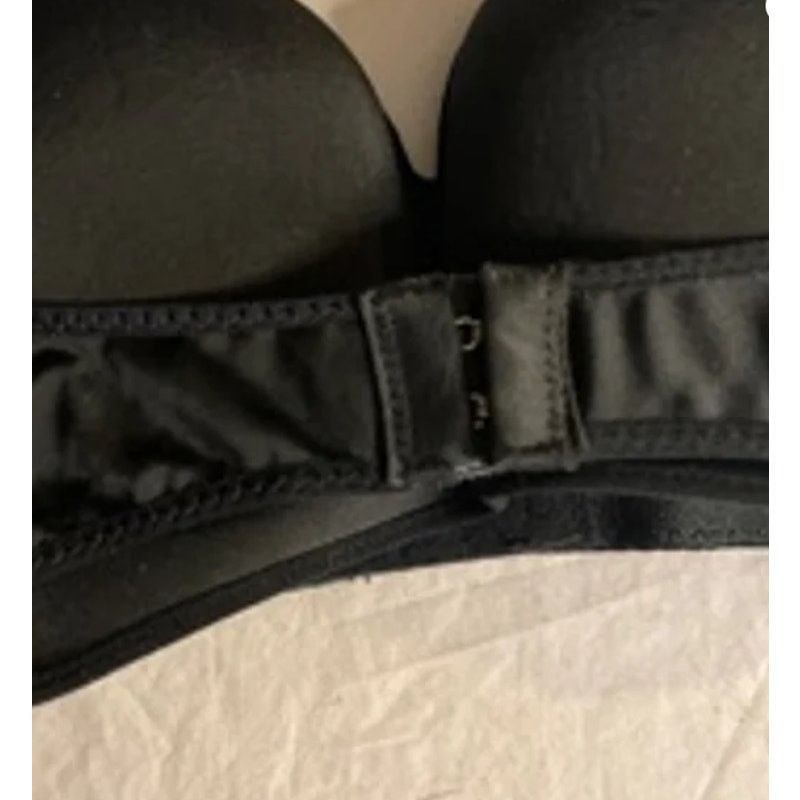 Other OQQ Black Strapless Push-Up Bra Size 32/70 with Back Clasp Size ONE SIZE - 8 Thumbnail