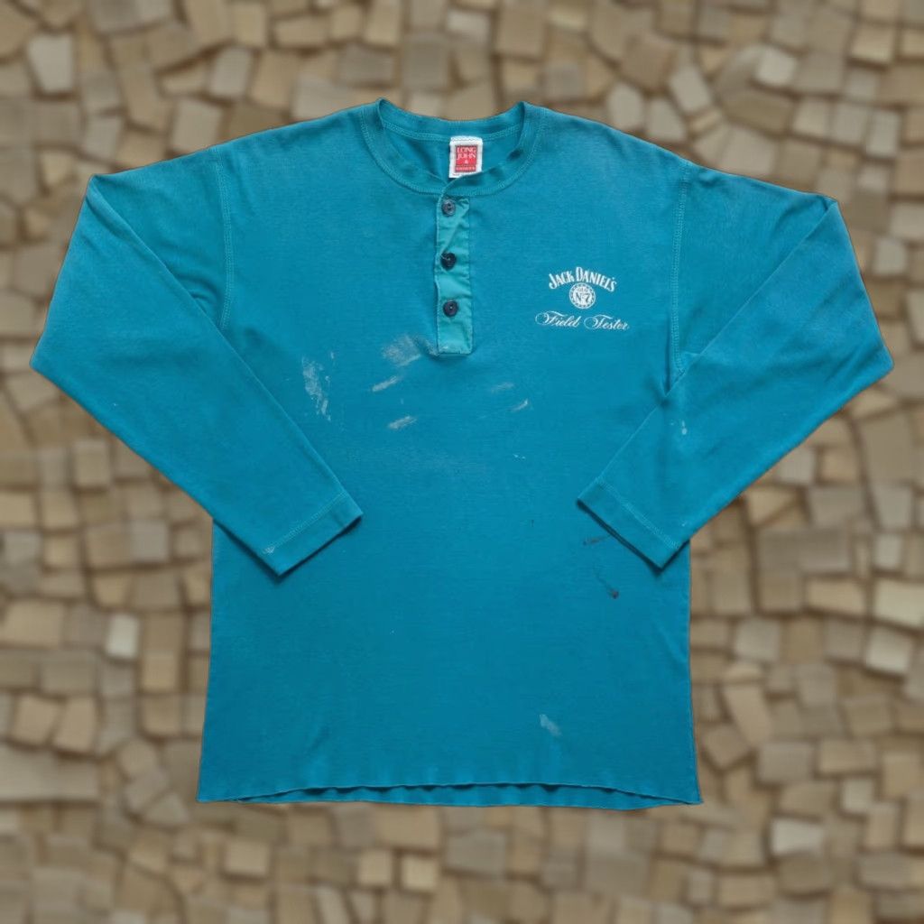 Vintage VINTAGE Long John T Shirt 80s USA MADE JACK DANIEL'S LIQUOR FIELD TASTER BLUE Crew Neck Short Sleeve SZ L Mens Size US L / EU 52-54 / 3 - 1 Thumbnail