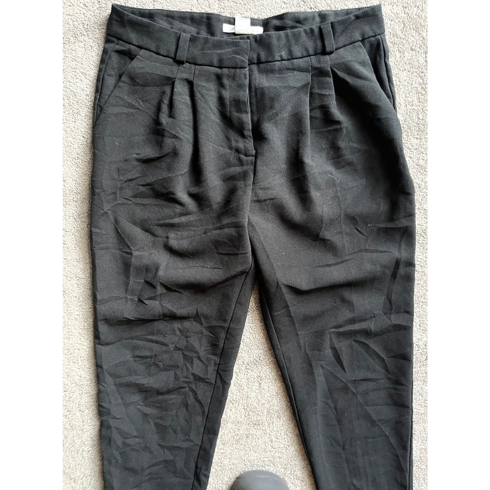 Kenneth Cole KENNETH COLE NY Black Dress Pants Women Size 8 Mid Rise Straight Tapered Leg Cotton Blend Size 30" / US 8 / IT 44 - 2 Thumbnail