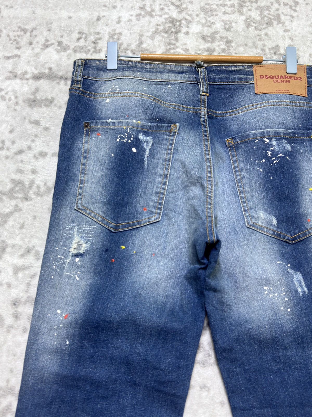 Dsquared2 DSQUARED2 Distressed Paint Splatter Denim Y2K Skinny Fit Size US 33 - 11 Thumbnail