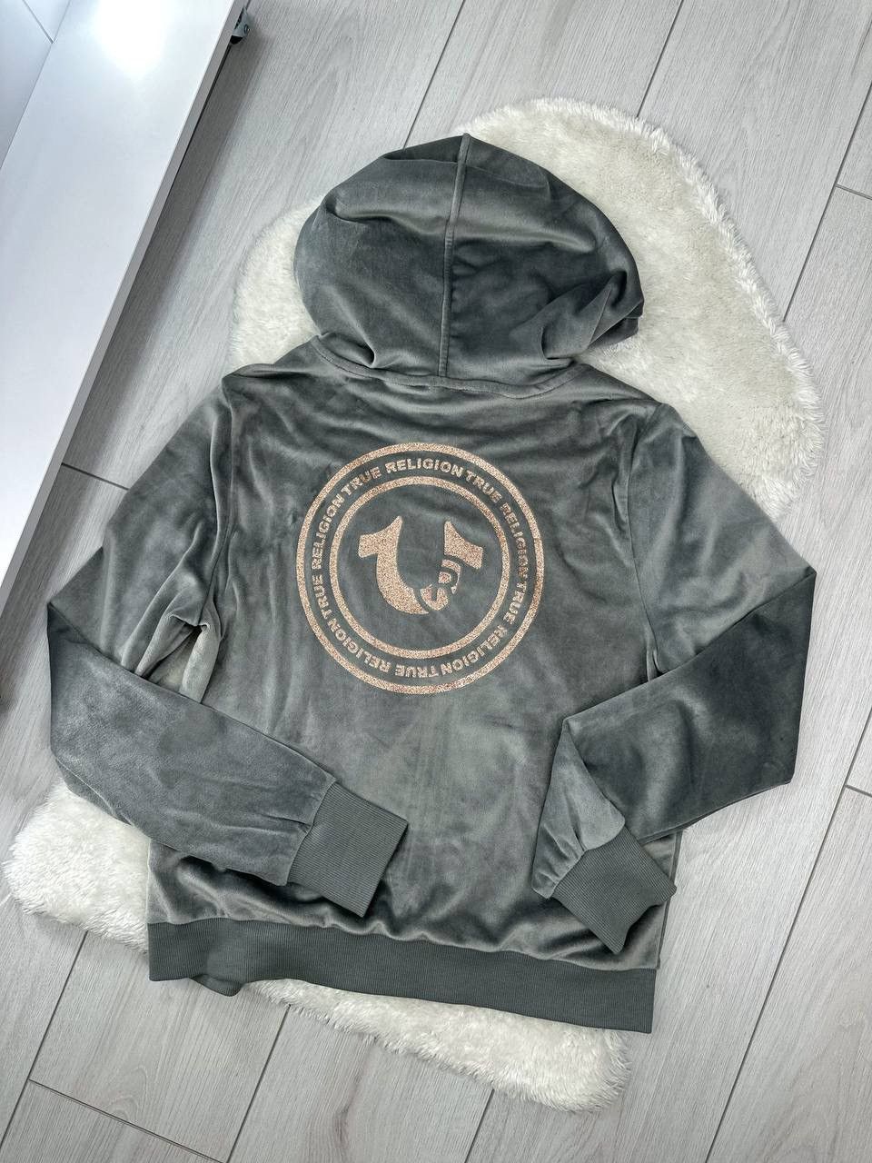 True Religion True Religion Velour Glitter Logo Zip Hoodie & Joggers Set Size S / US 4 / IT 40 - 2 Thumbnail