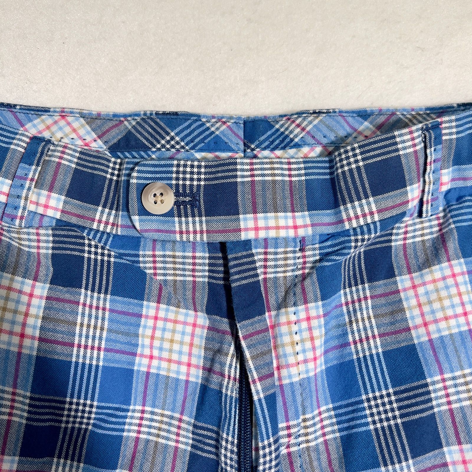 Peter Millar Peter Millar Plaid Shorts 34W Reg 100% Cotton Blue Pockets Size US 34 / EU 50 - 4 Thumbnail