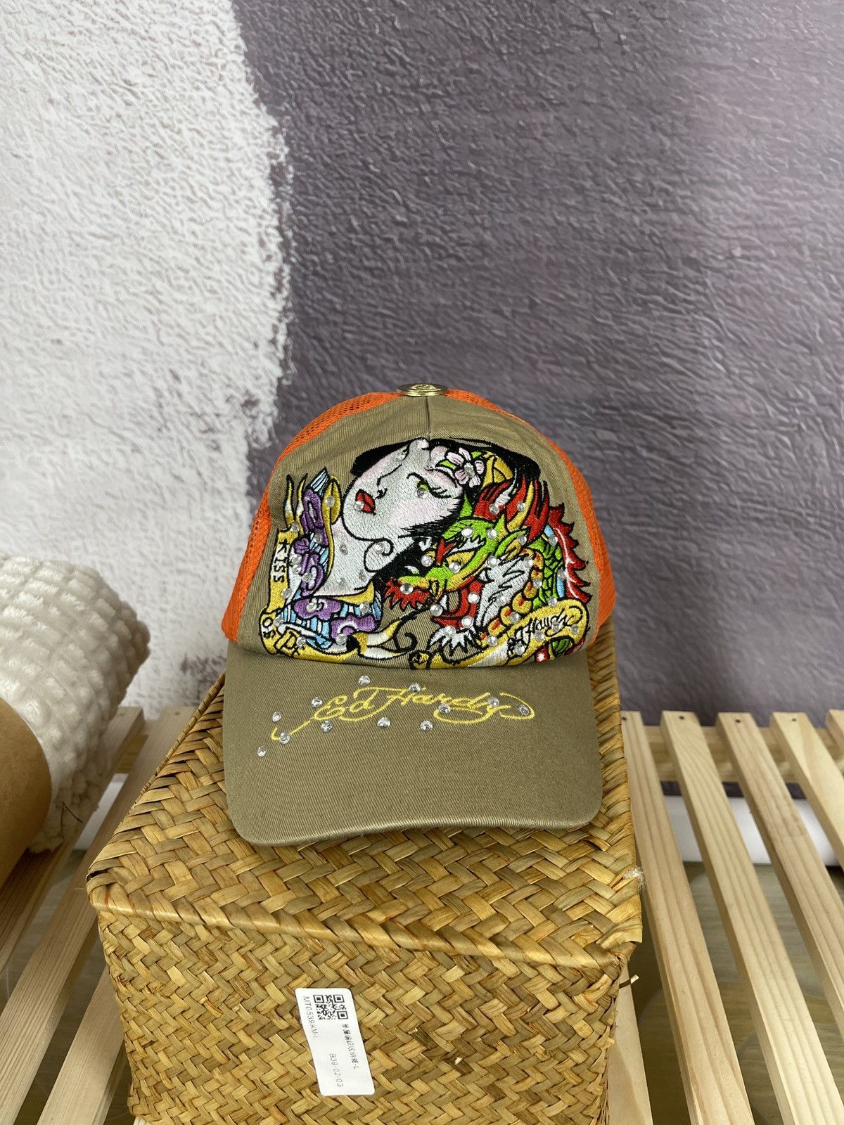 Don Ed Hardy vintage Japanese theme geisha dragon cap