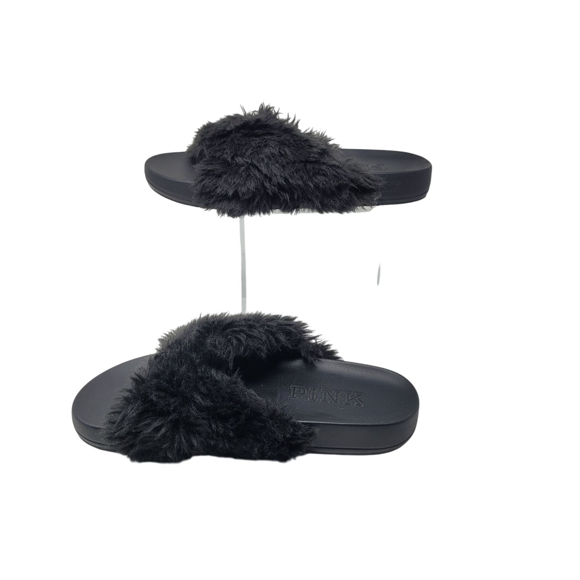 Victoria's Secret Victoria's Secret Pink Womens Faux Fur Slide Slippers Black Size US 6.5 / IT 36.5 - 6 Thumbnail