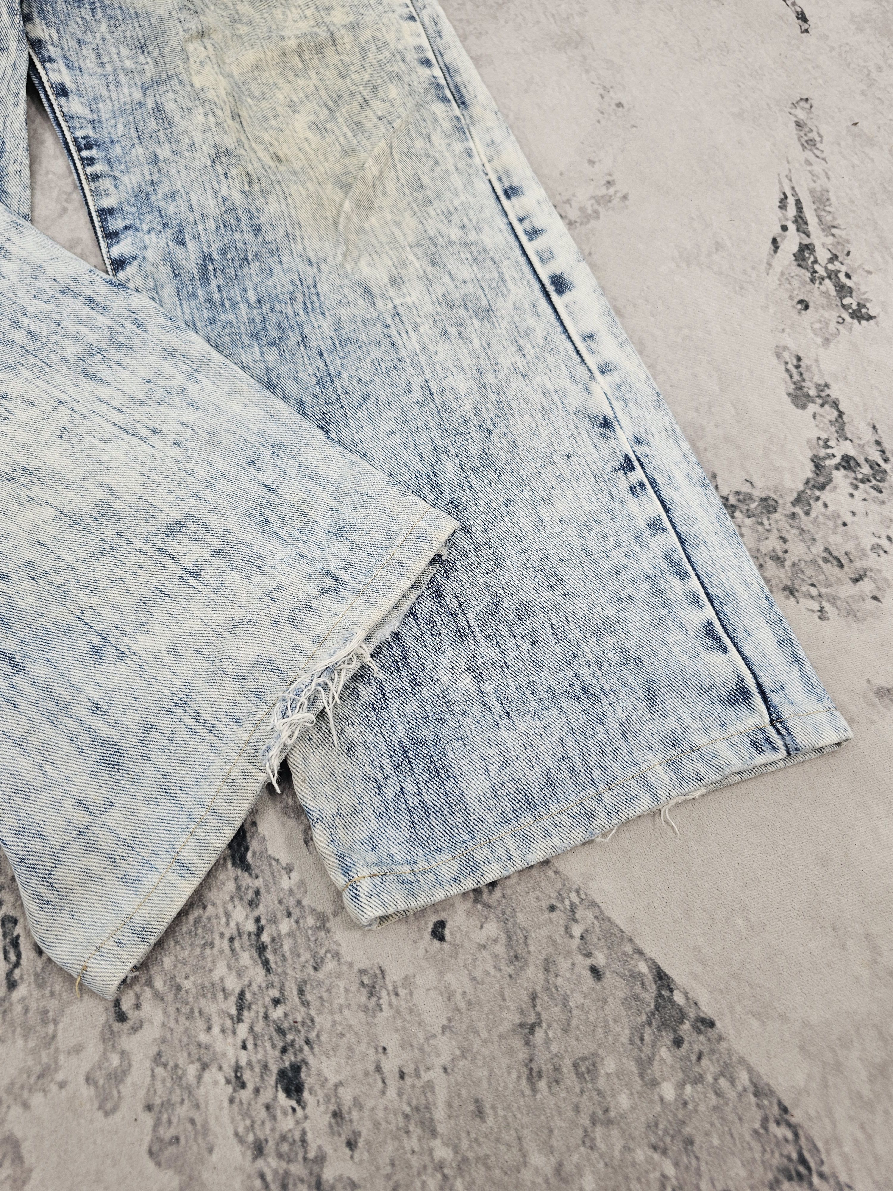 Edwin EDWIN 404 Acid Wash Bleach Cropped Jeans JB0242 Size 35x28.5 Size US 35 - 6 Thumbnail