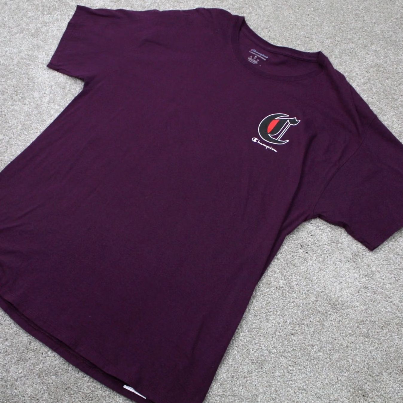 Champion Champion Graphic Shirt Mens XL Purple Short Sleeve Cotton Crew Neck T-Shirt Sports Logo 100% Cotton Size US XL / EU 56 / 4 - 4 Thumbnail