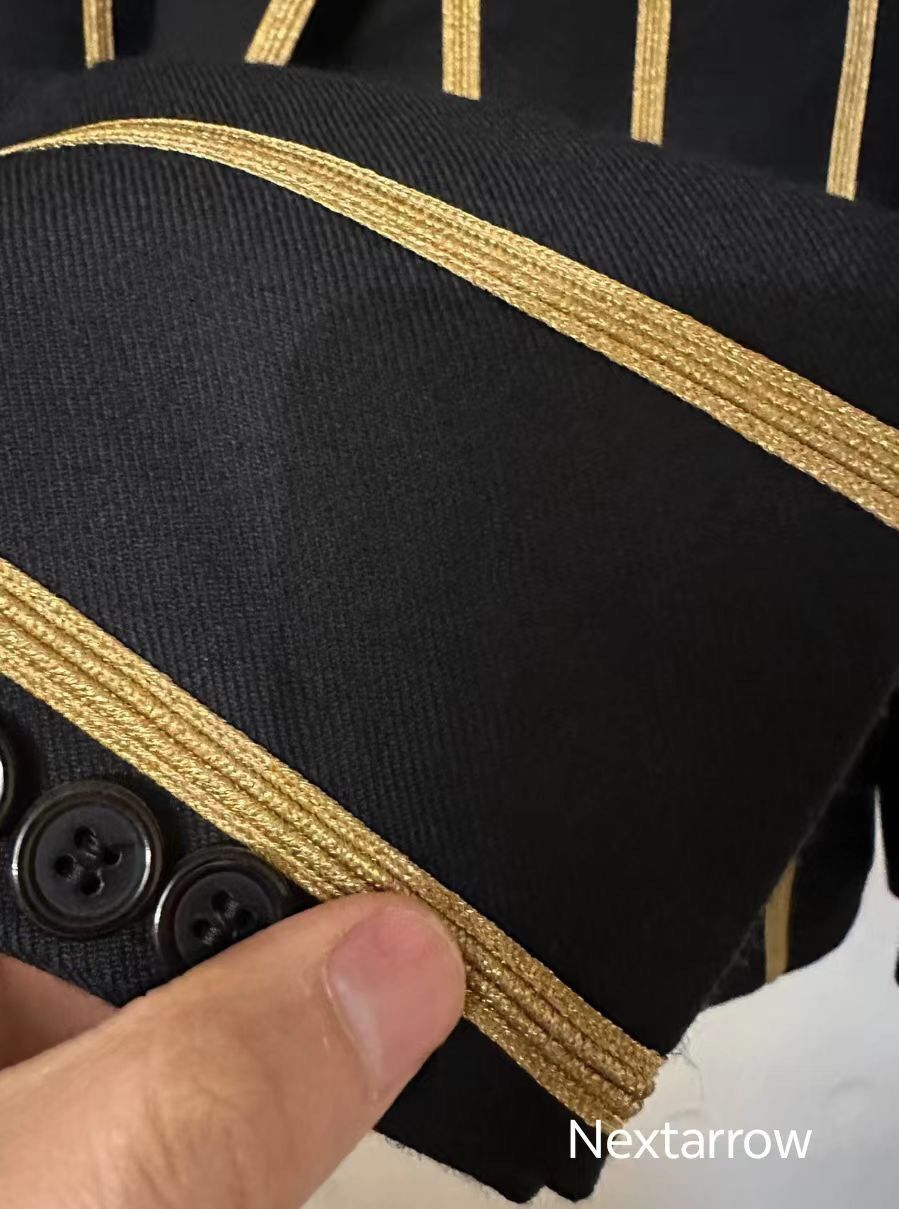 Saint Laurent Paris × Yves Saint Laurent Saint Laurent Paris YSL Gold Embroidered Heavy2412-Nextarrow Size 46R - 2 Thumbnail