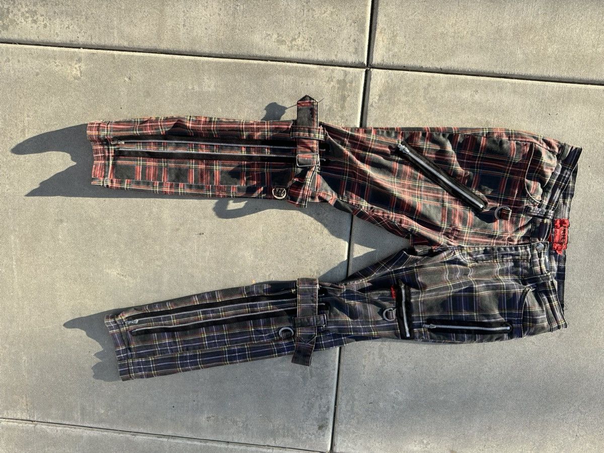 Tripp NYC SPLIT LEG BONDAGE PANT PRPL RED PLAID Size US 32 / EU 48 - 2 Thumbnail
