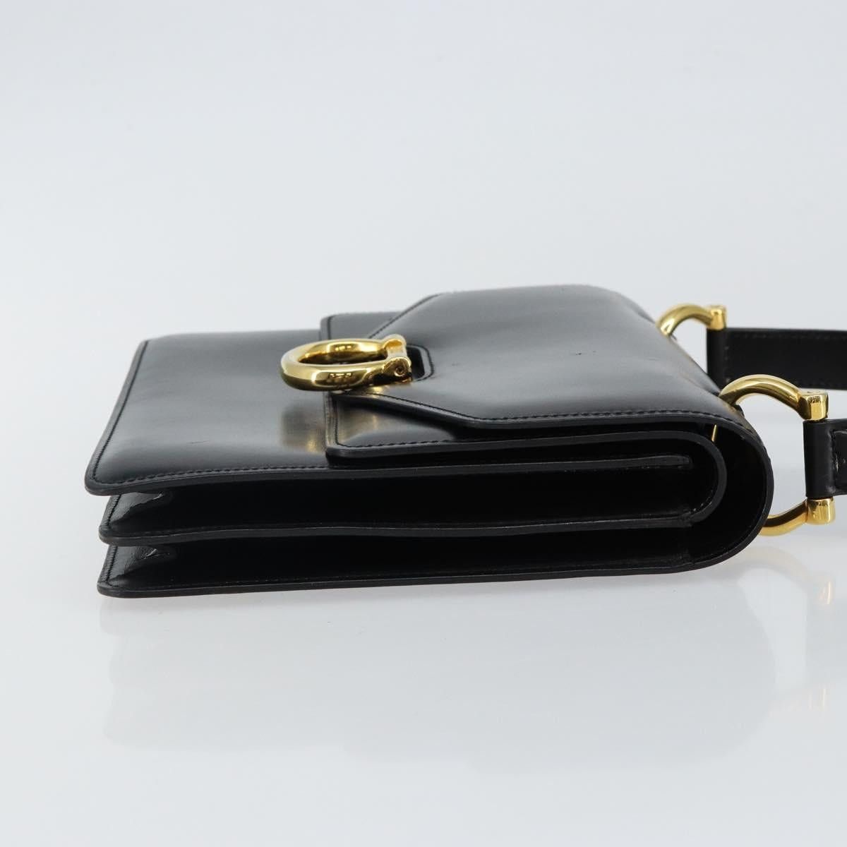 Celine CELINE Hand Bag Leather Black Gold Size ONE SIZE - 4 Thumbnail