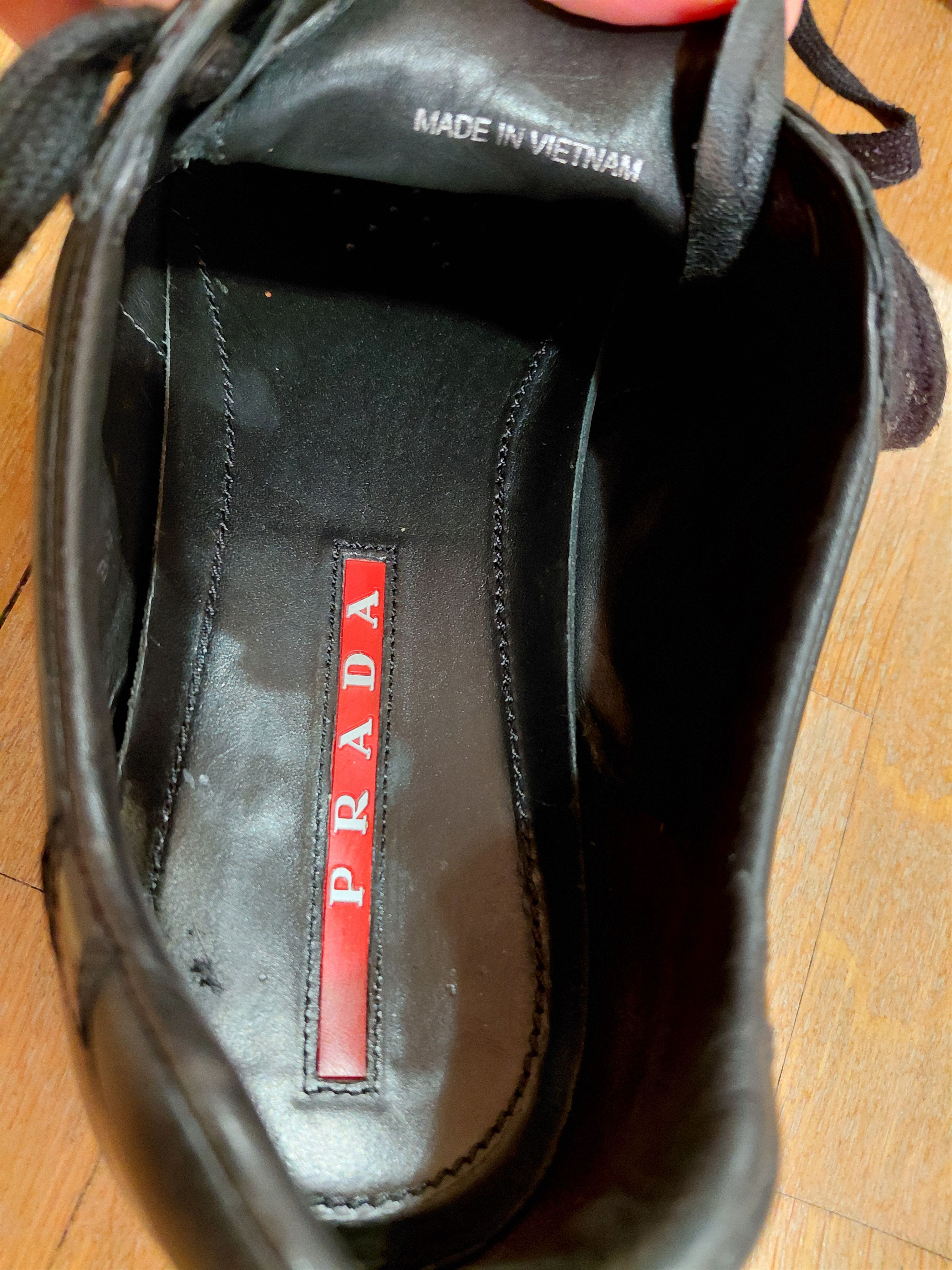 Prada Prada Sneakers Luxury Shoes Black Leather Authentic Size US 7.5 / EU 40-41 - 6 Thumbnail