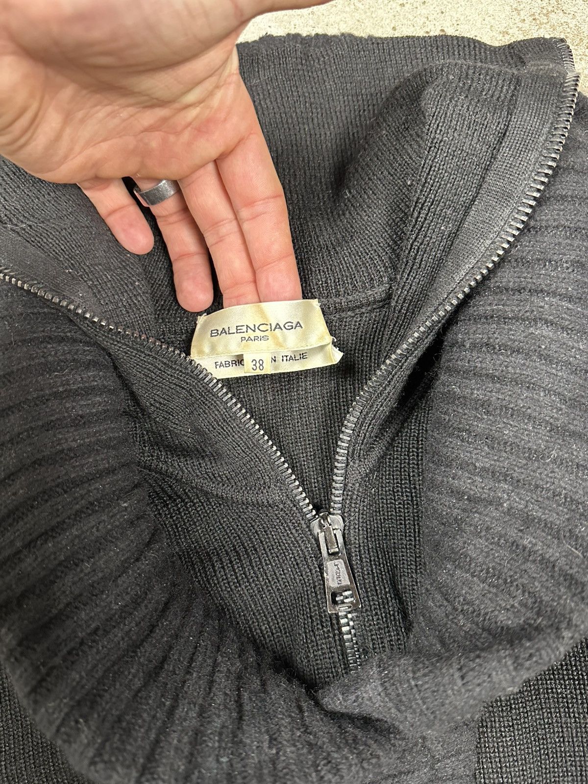 Balenciaga Balenciaga FW 2002 Wool Double Collar Jumper Sweater Size XS / US 0-2 / IT 36-38 - 4 Thumbnail