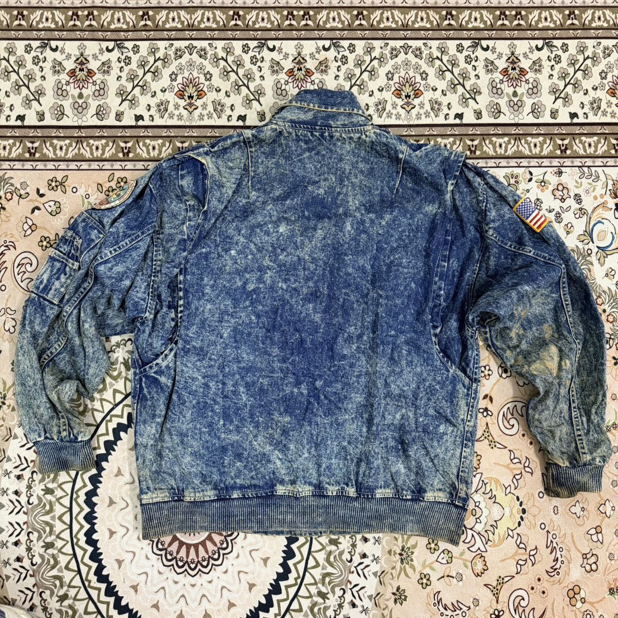 Vintage Fendia Denim Jacket US AIR FORCE Vintage Scovill Zipper Size US L / EU 52-54 / 3 - 2 Thumbnail