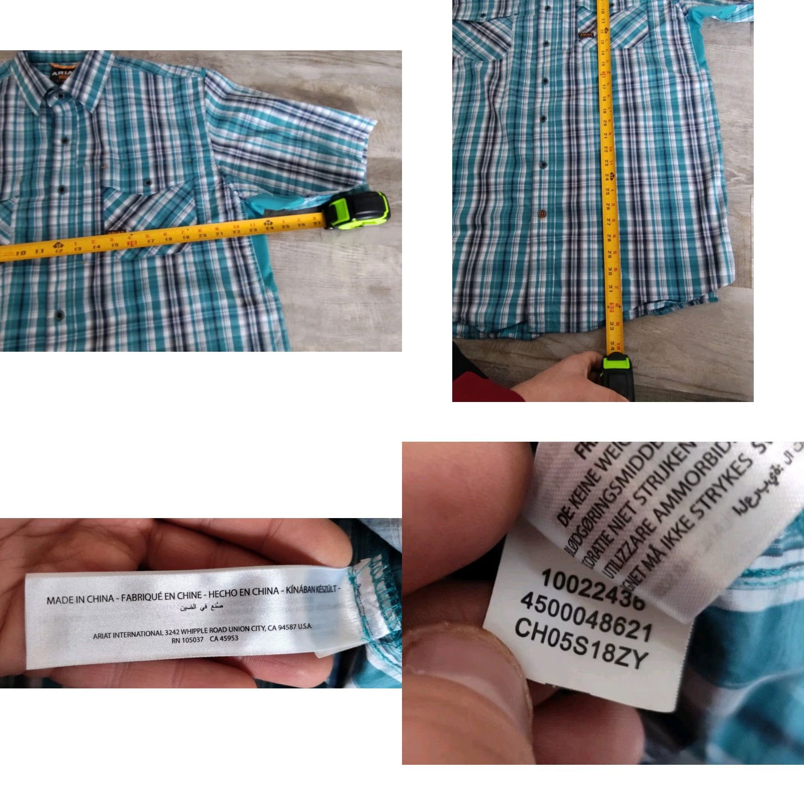 Ariat Ariat Rebar Button-Up Shirt Mens L Tall Plaid Multicolor Pocket Breathable EUC! Size US L / EU 52-54 / 3 - 8 Thumbnail