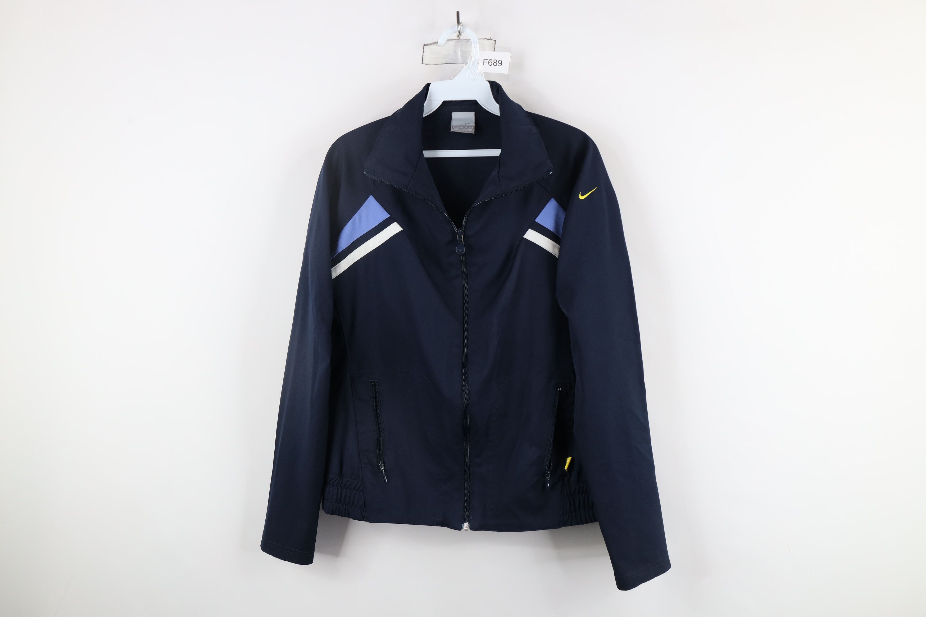 Nike × Vintage Vintage Nike Scott Mini Swoosh Striped Full Zip Jacket Blue Size XL / US 12-14 / IT 48-50 - 1 Thumbnail