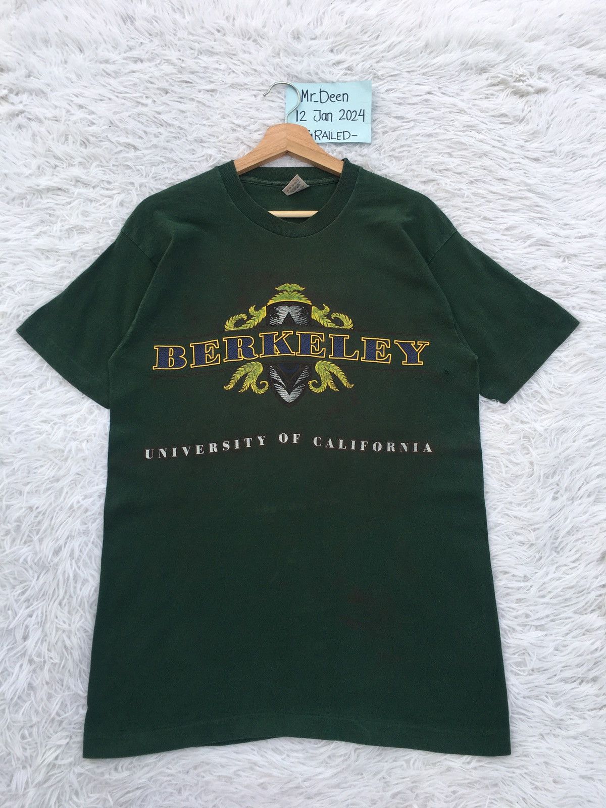 image of American College x Vintage Berkeley University Of California Tshirt in Green, Men's (Size Medium)